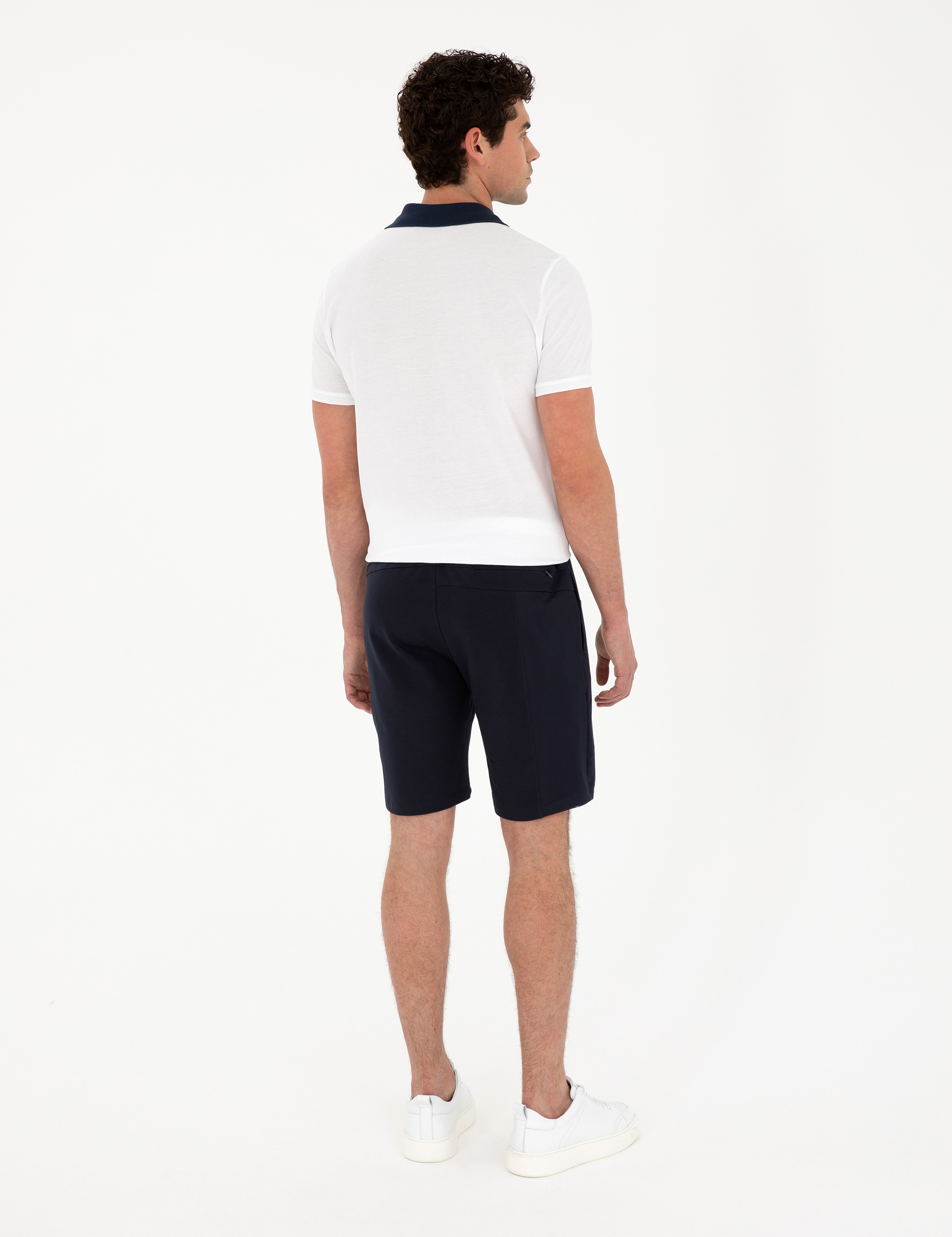 Lacivert Regular Fit Örme Şort - Image 4