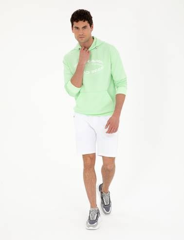 Beyaz Regular Fit Örme Şort