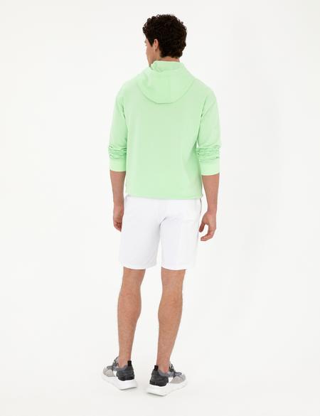 Beyaz Regular Fit Örme Şort - 50284172036