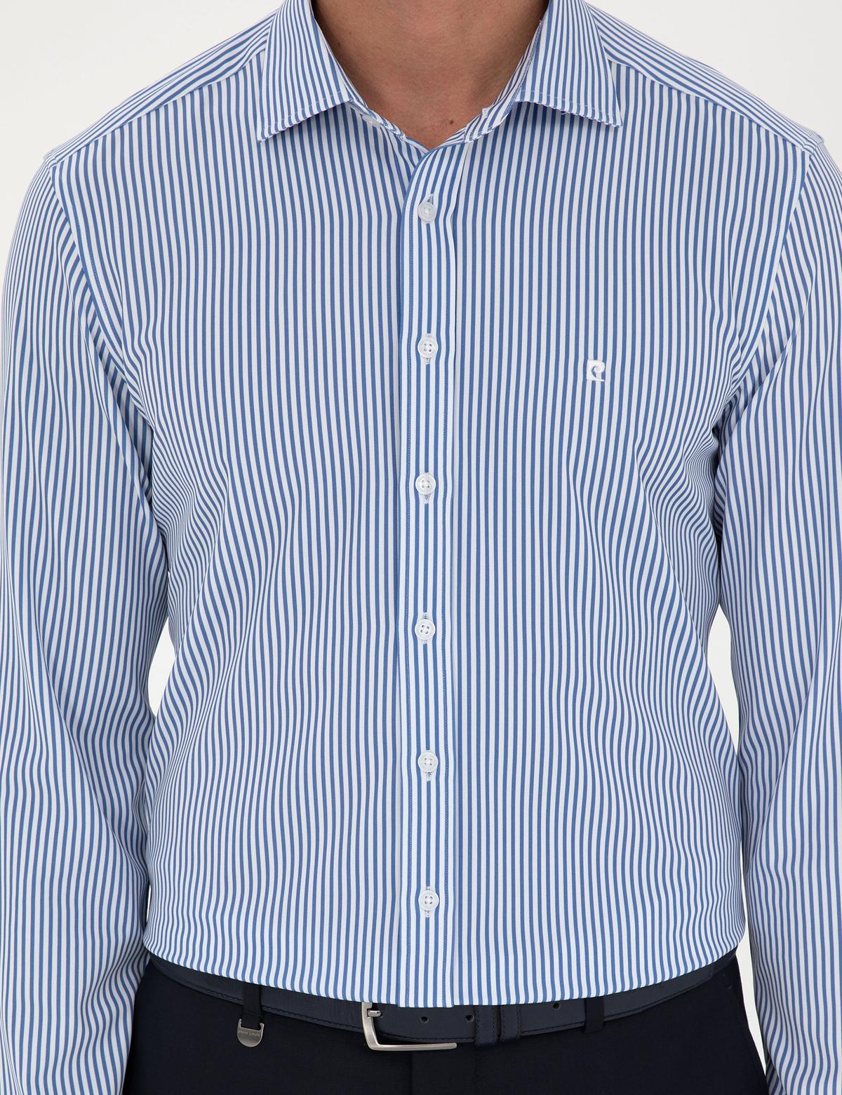 Mavi Çizgili Ex. Slim Fit Uzun Kollu Gömlek - 50294140006