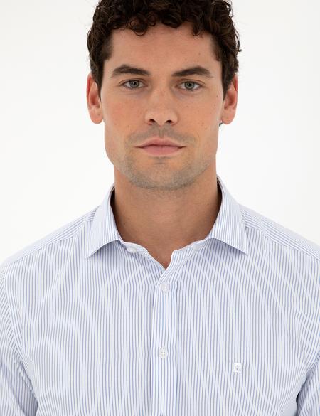 Açık Mavi Slim Fit Uzun Kollu Gömlek - 50294147010