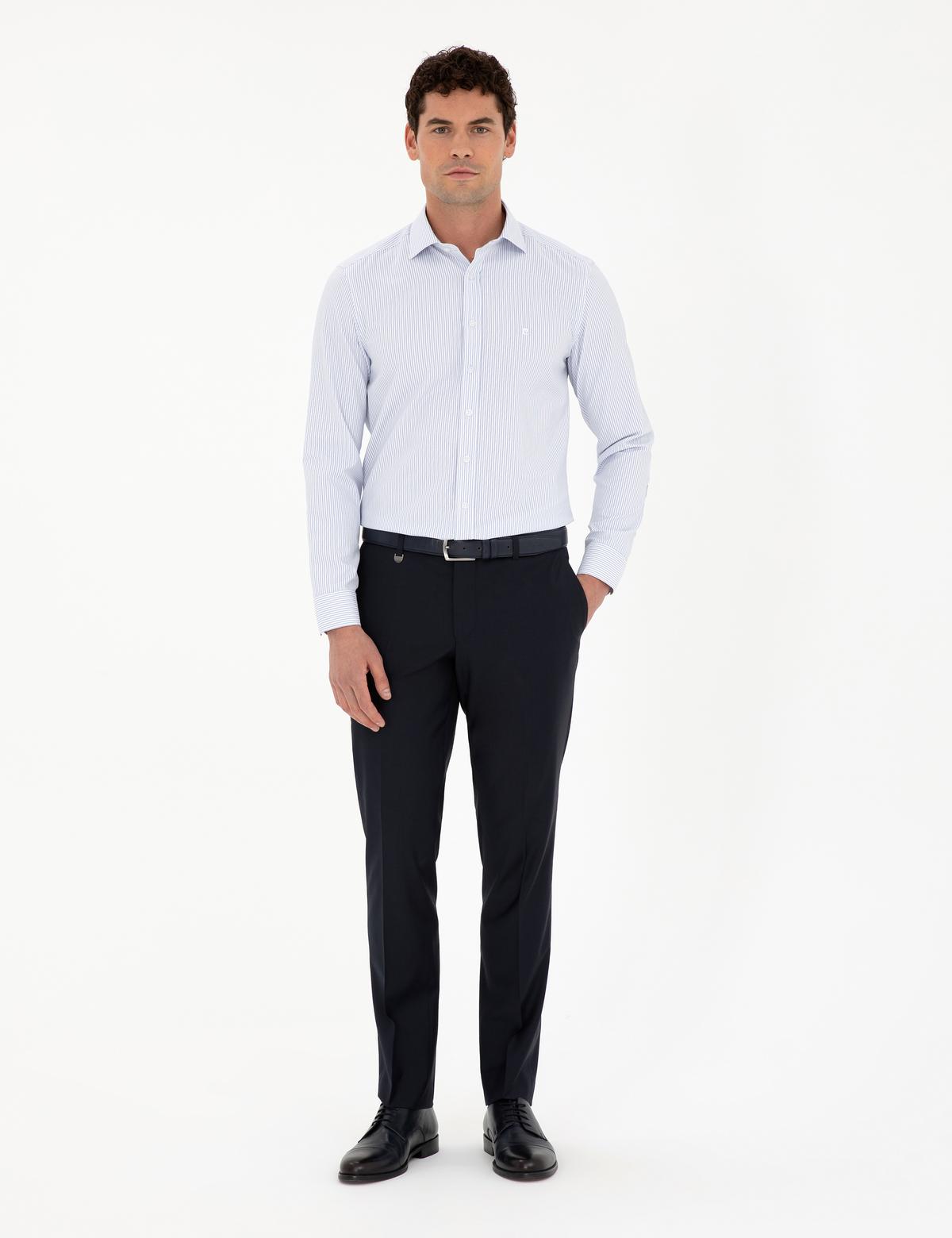 Açık Mavi Slim Fit Uzun Kollu Gömlek - 50294147010