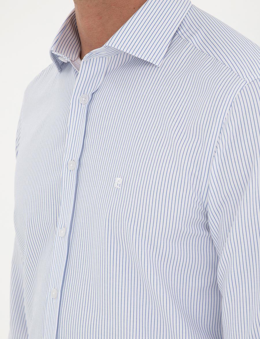 Açık Mavi Slim Fit Uzun Kollu Gömlek