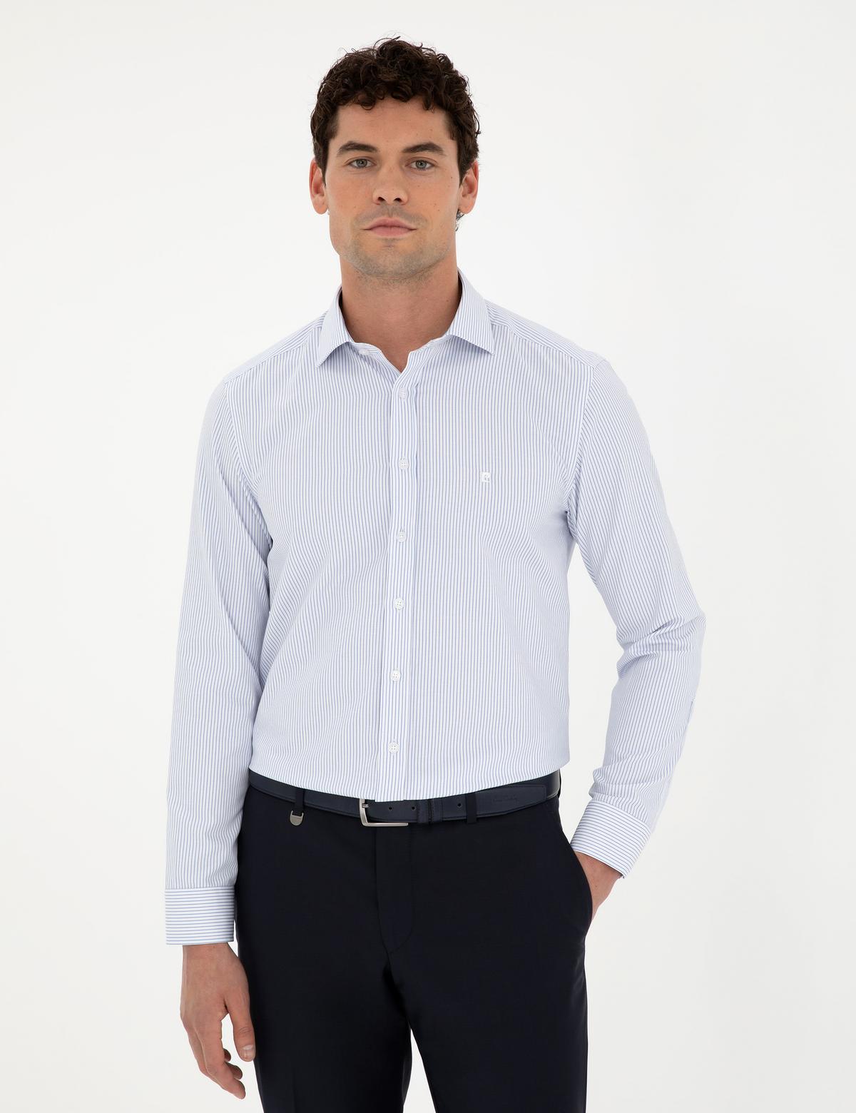 Açık Mavi Slim Fit Uzun Kollu Gömlek - 50294147010