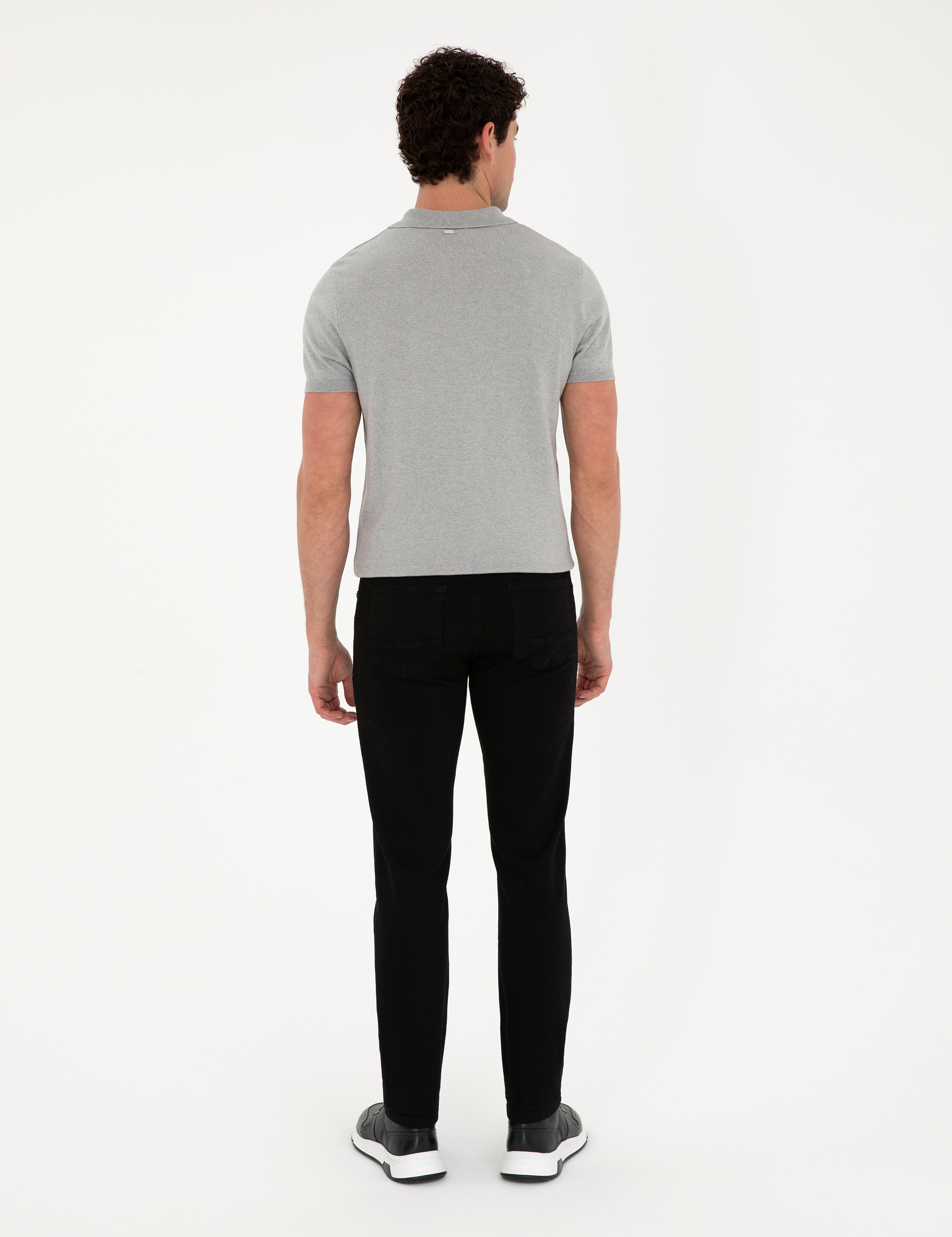 Siyah Straight Fit Jean Pantolon - Image 4