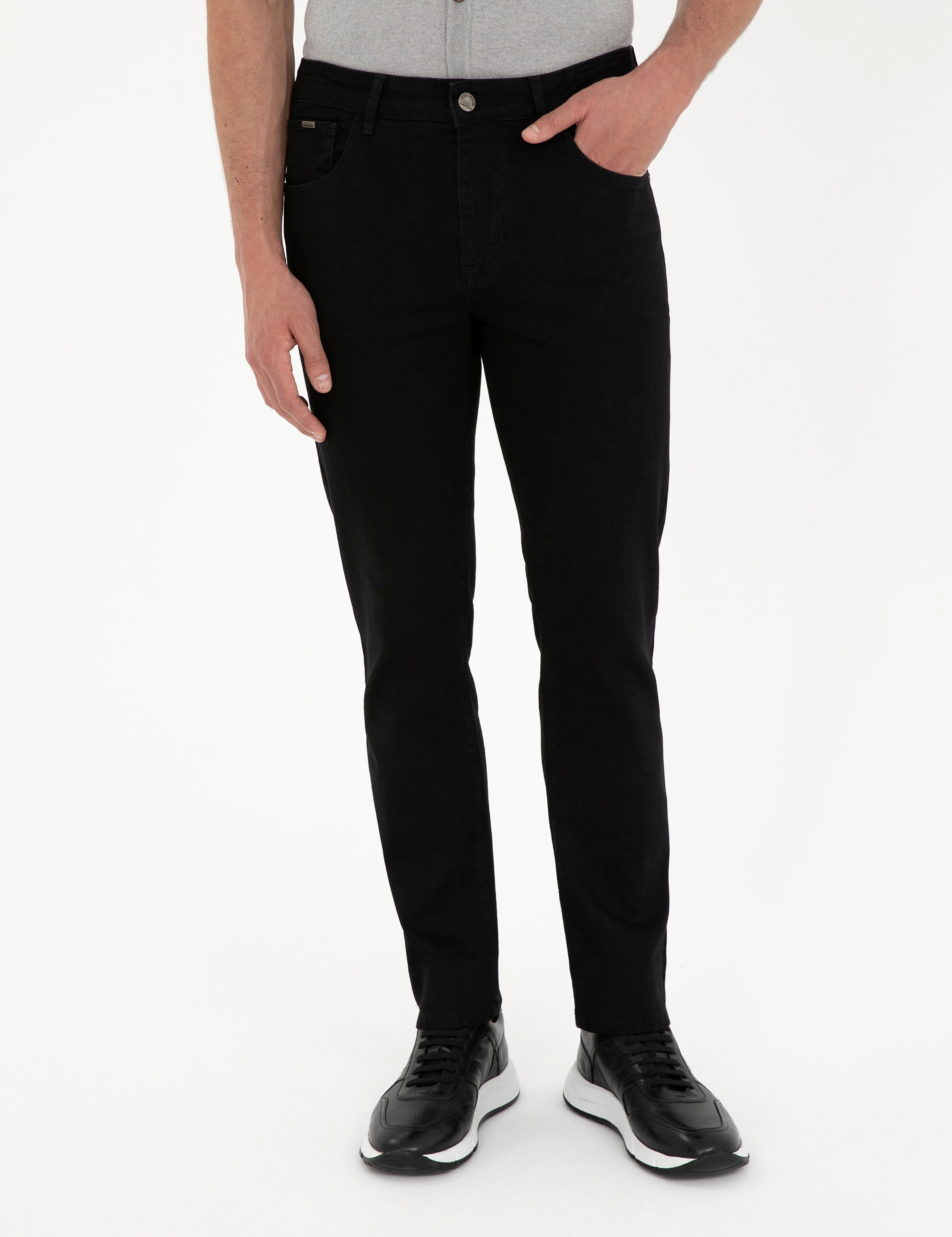 Siyah Straight Fit Jean Pantolon - Image 2