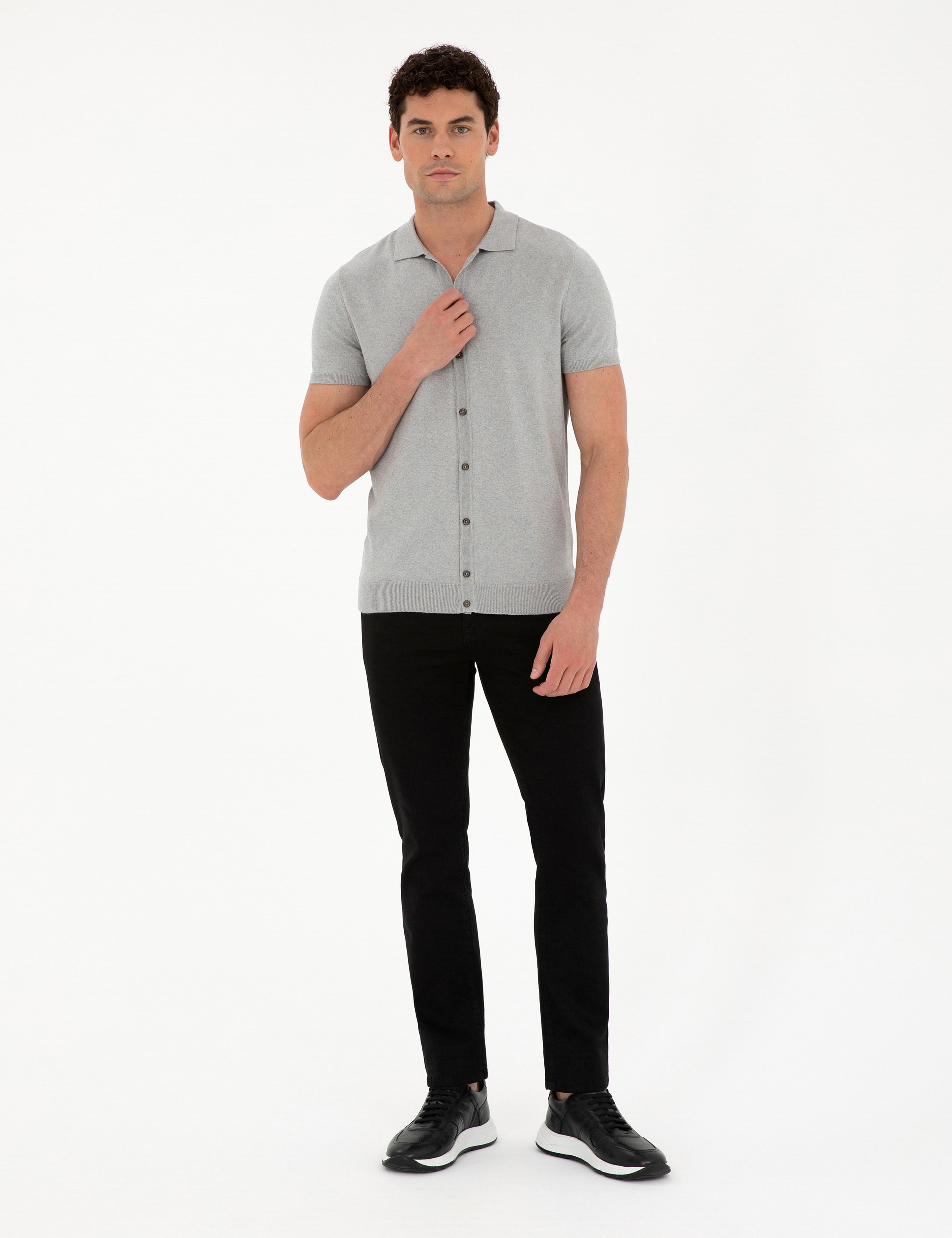 Siyah Straight Fit Jean Pantolon - Image 3