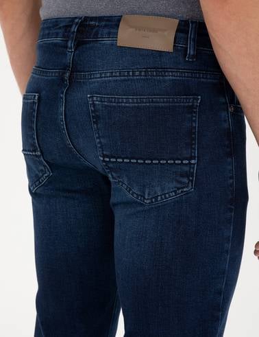 Koyu Lacivert Slim Fit Jean Pantolon