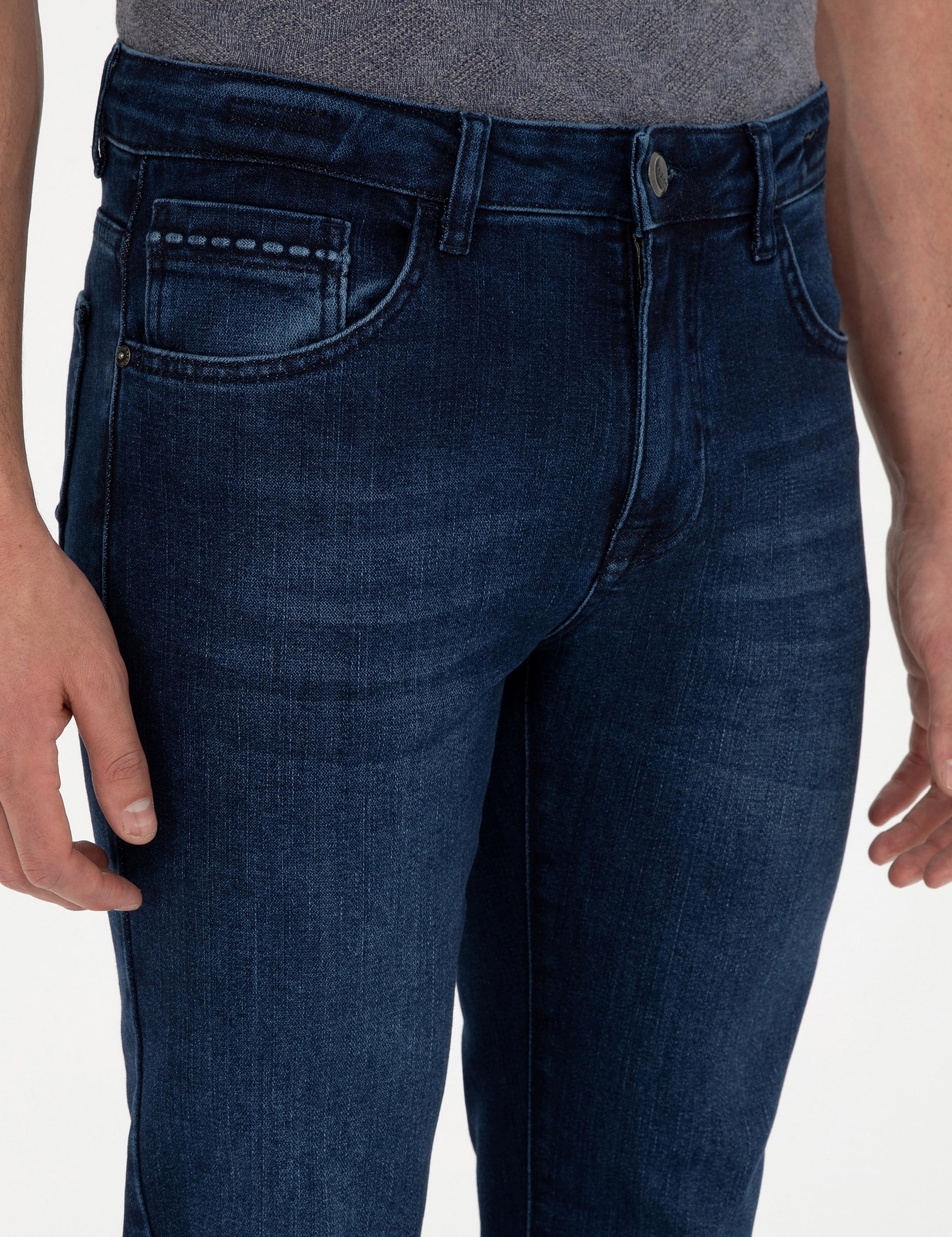 Koyu Lacivert Slim Fit Jean Pantolon