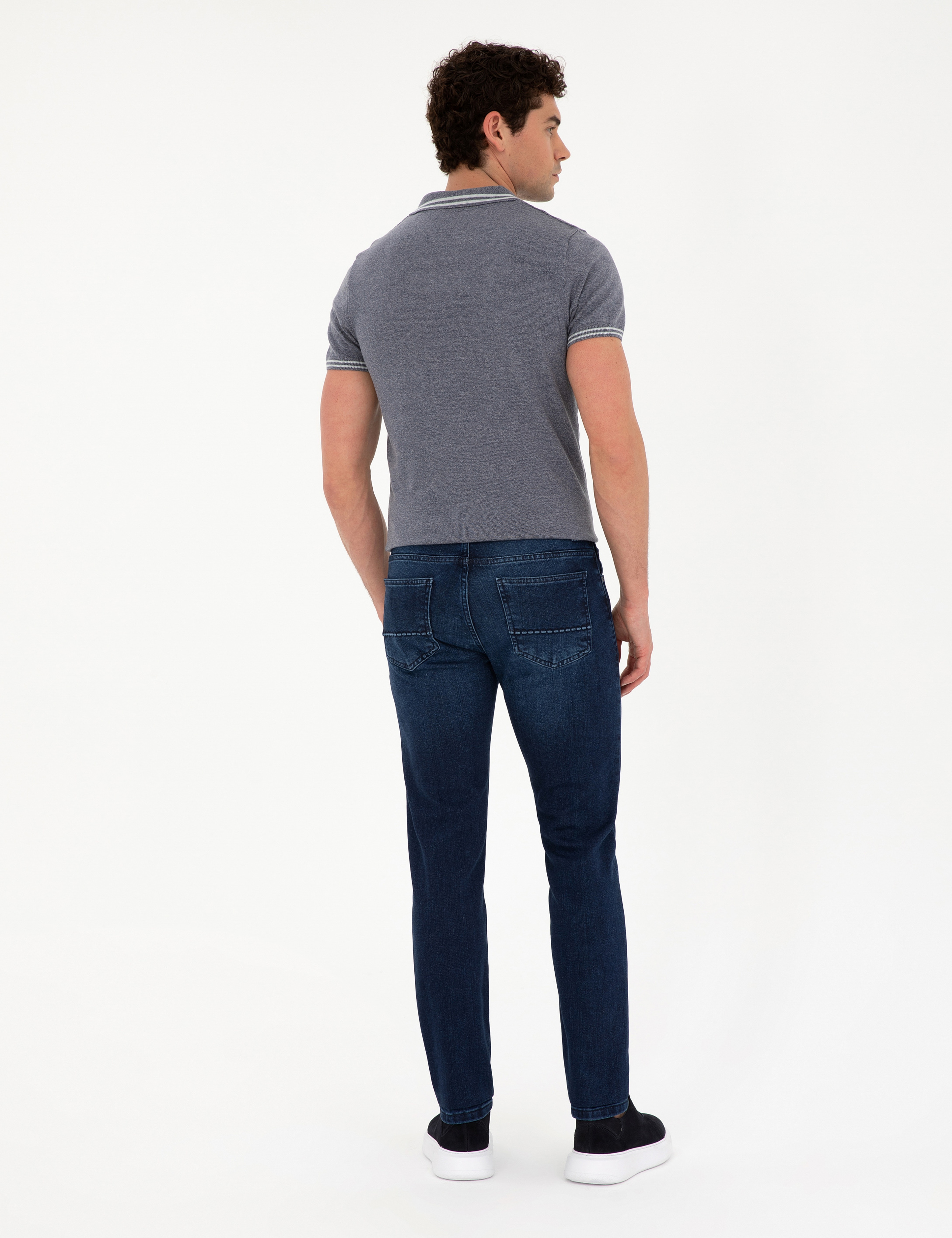 Koyu Lacivert Slim Fit Jean Pantolon - Image 4