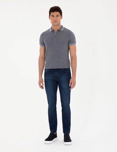 Koyu Lacivert Slim Fit Jean Pantolon