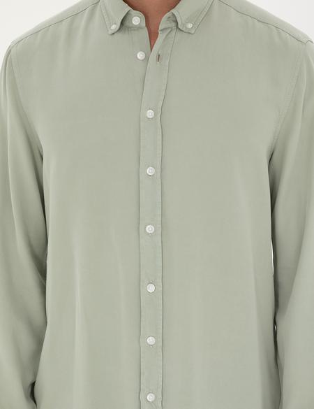 Yeşil Regular Fit Uzun Kollu Gömlek - 50284405008