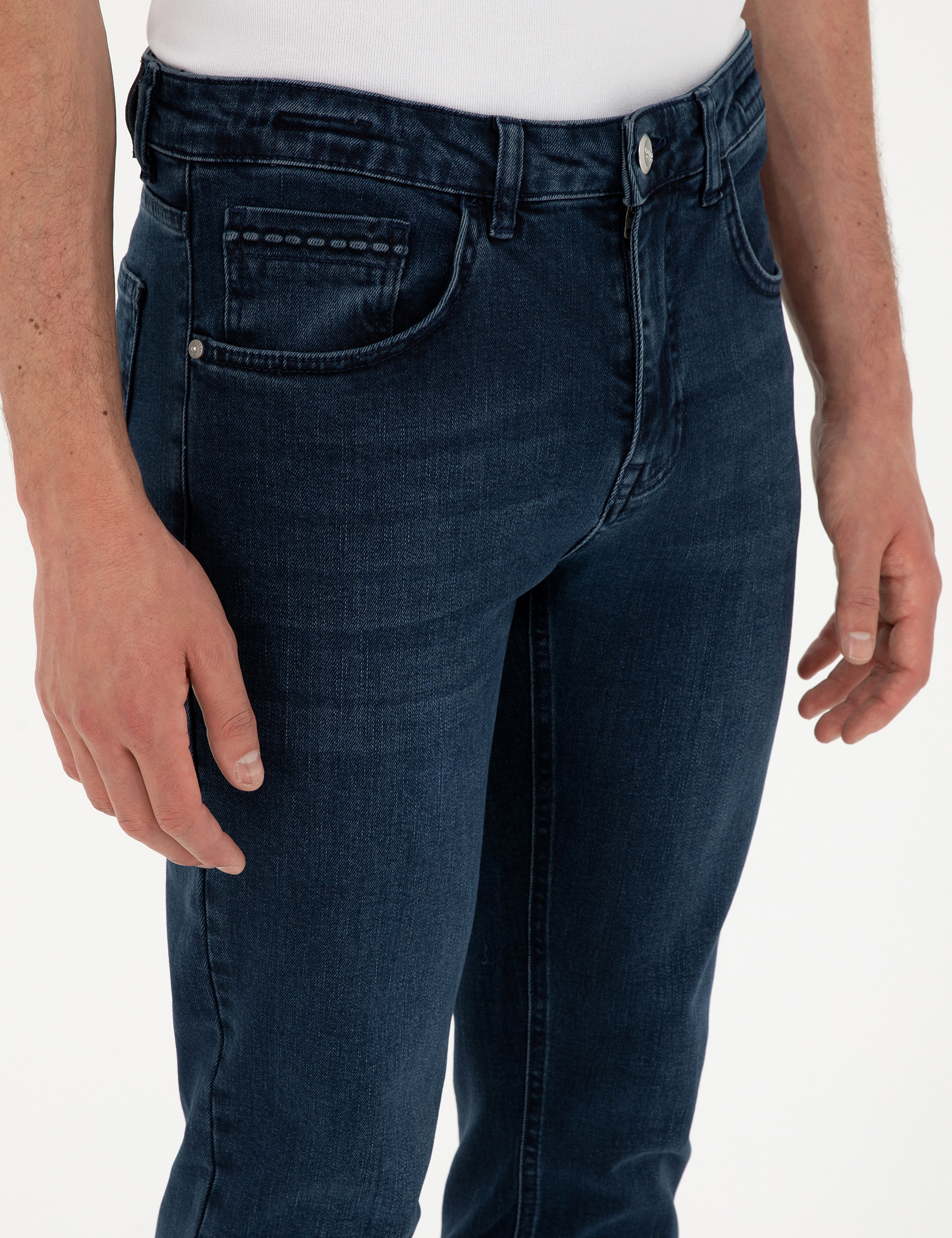 Lacivert Slim Fit Jean Pantolon - Image 5