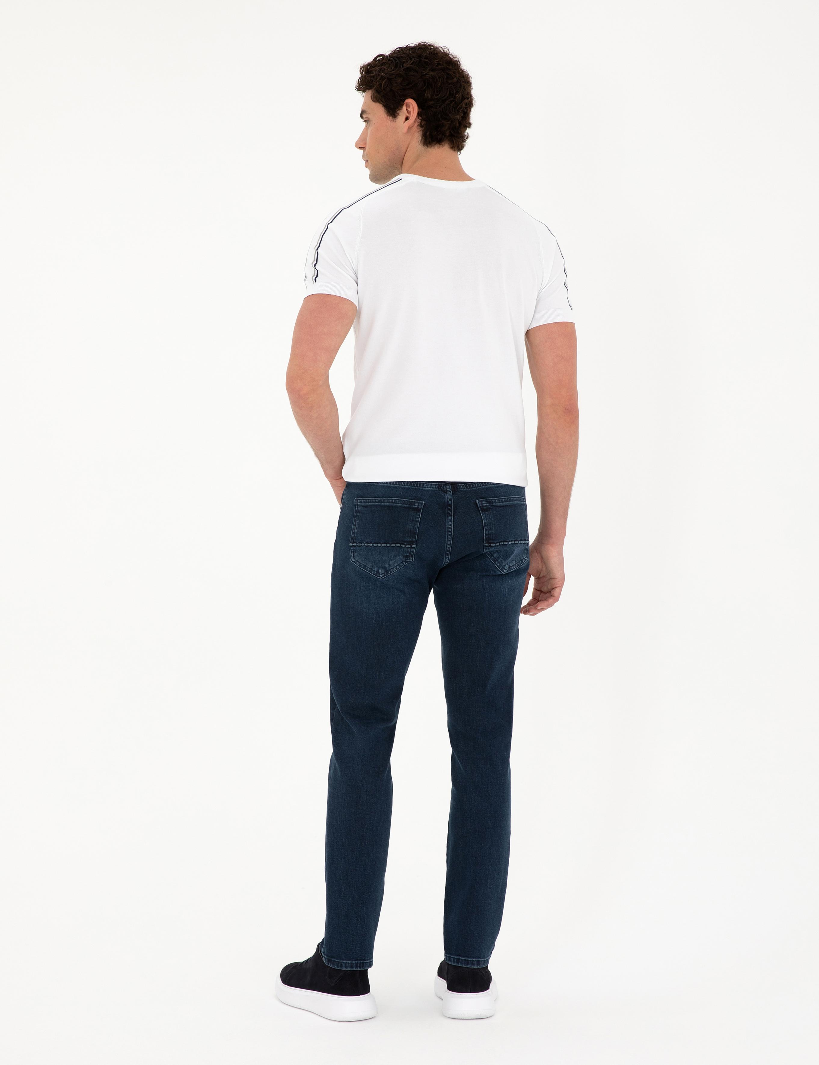 Lacivert Slim Fit Jean Pantolon