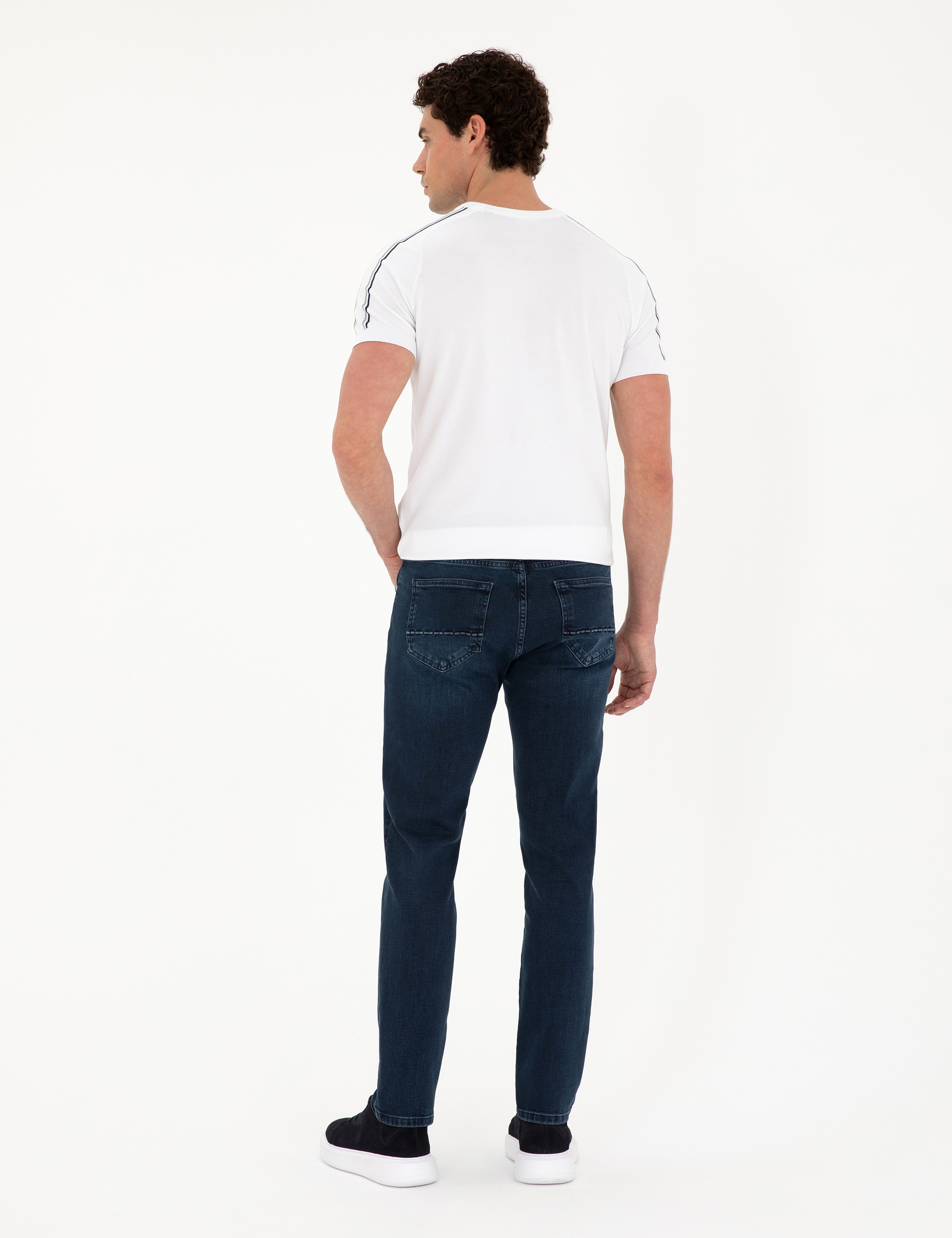 Lacivert Slim Fit Jean Pantolon - Image 4