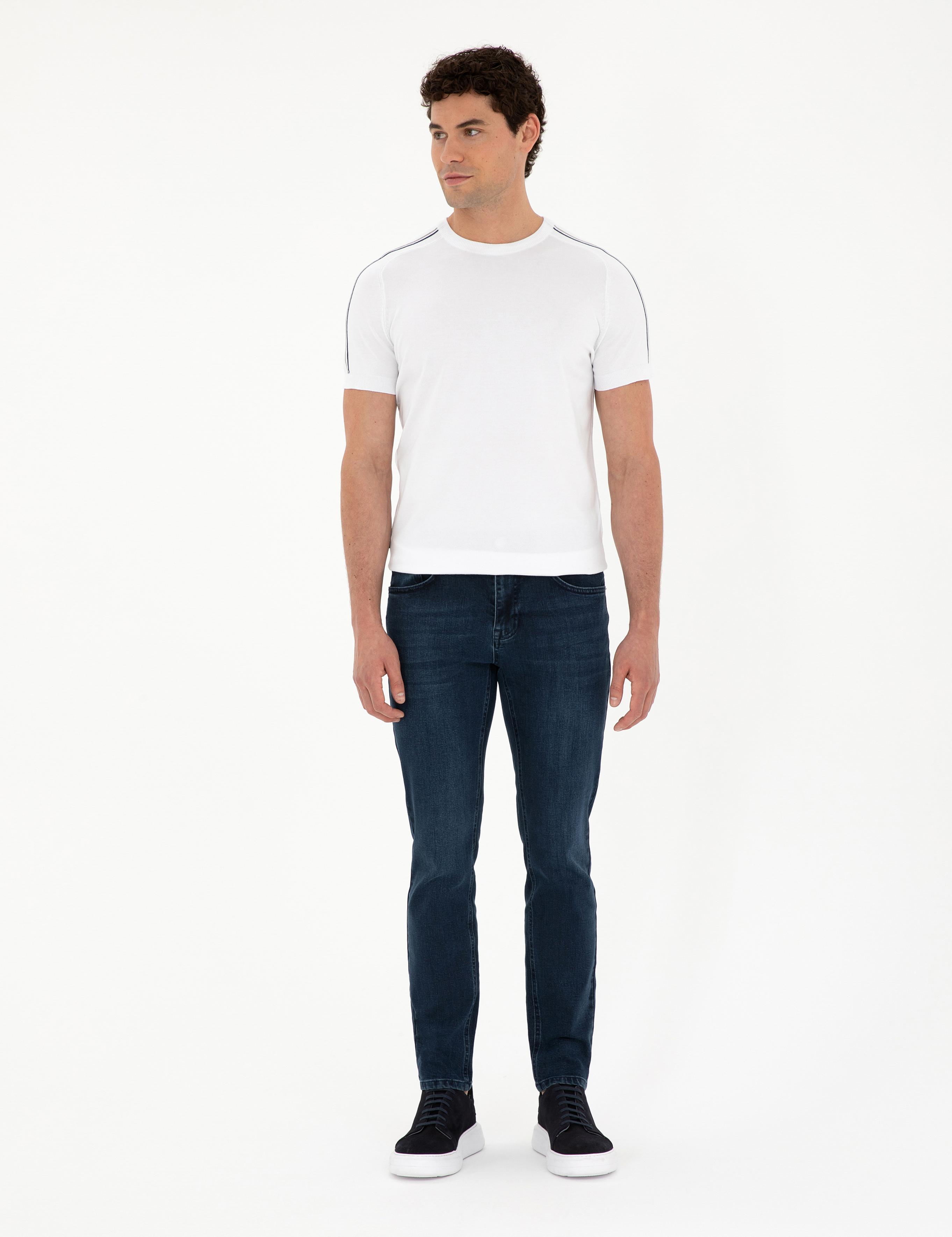 Lacivert Slim Fit Jean Pantolon