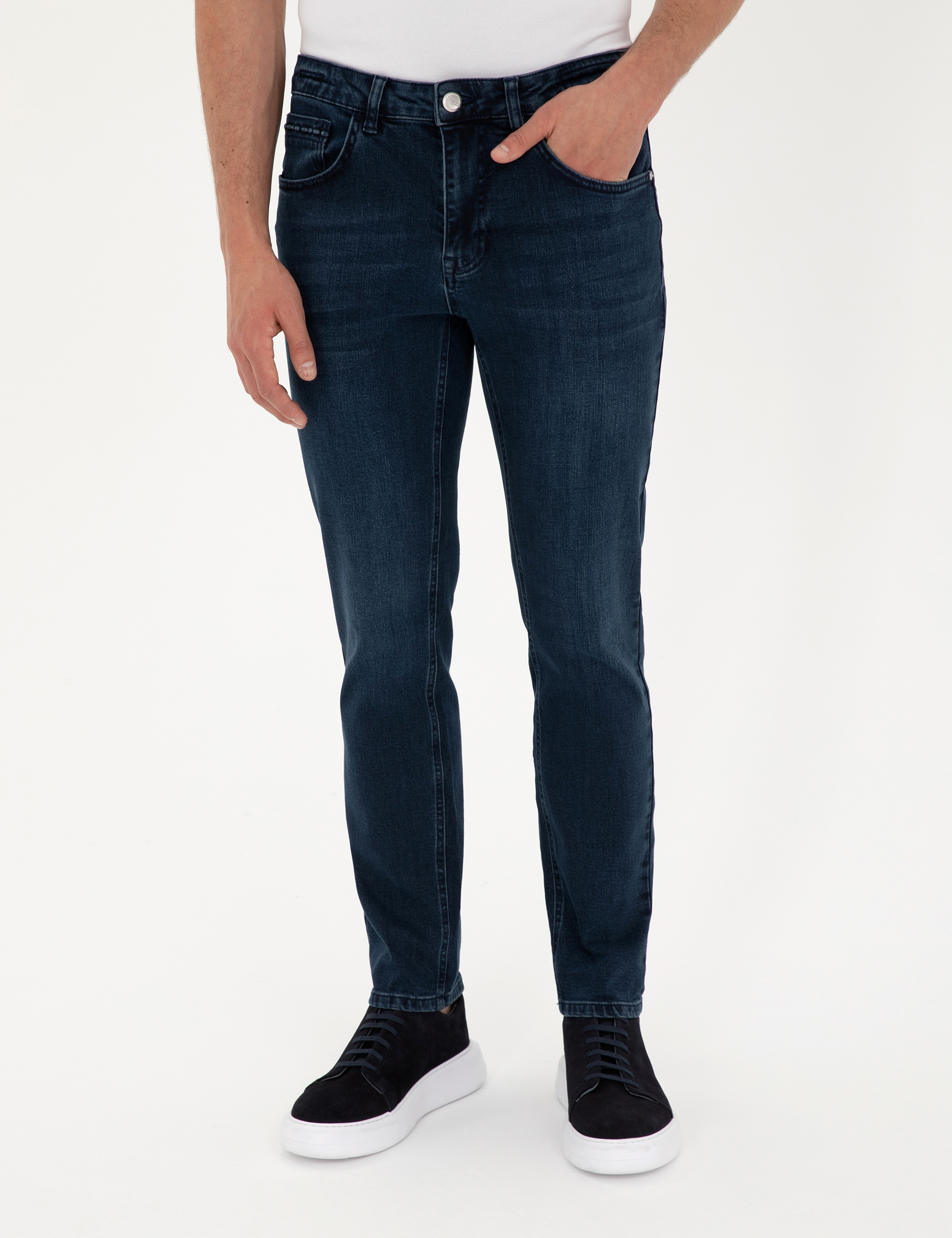 Lacivert Slim Fit Jean Pantolon - Image 2