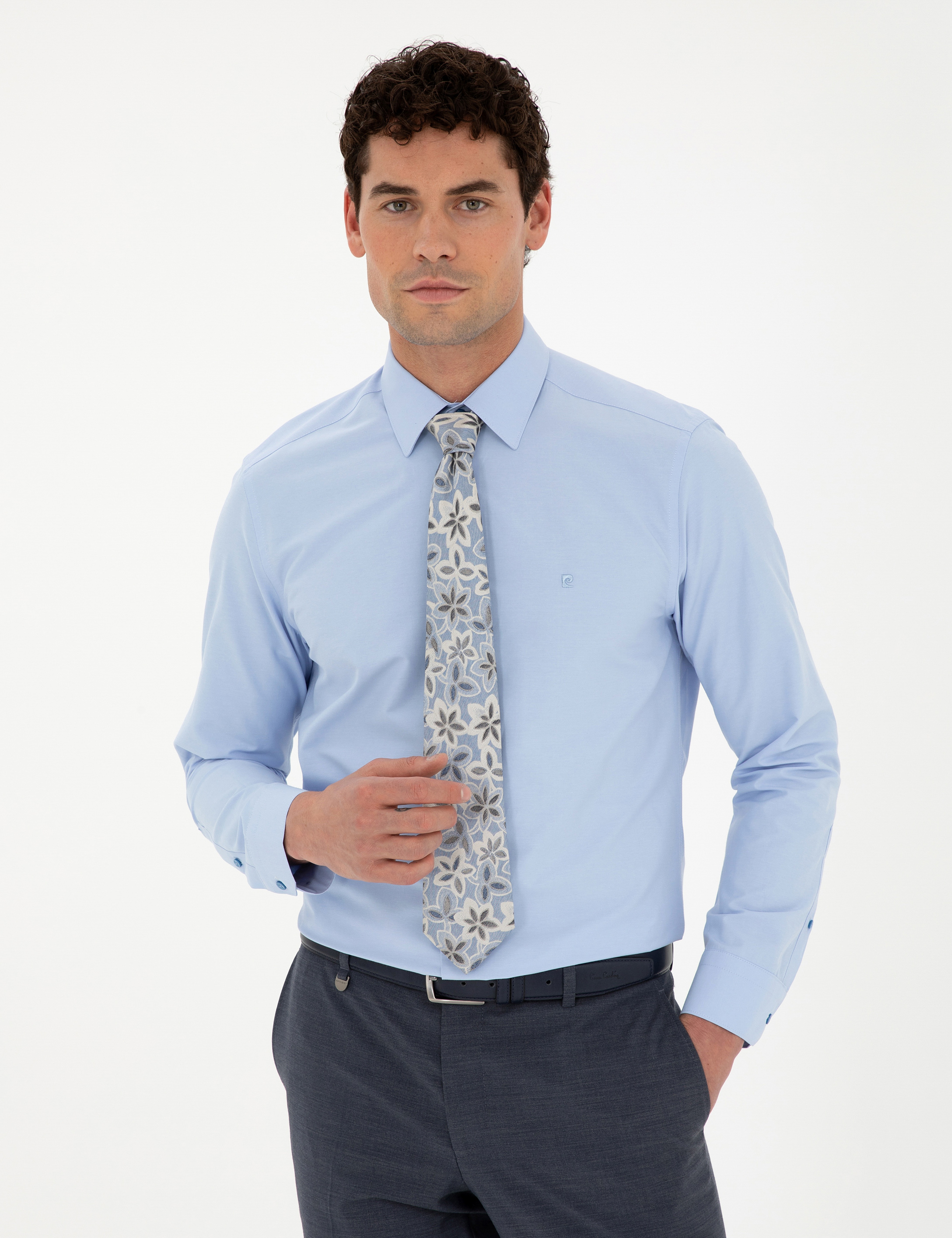 Mavi Regular Fit Uzun Kollu Basic Gömlek - Image 3