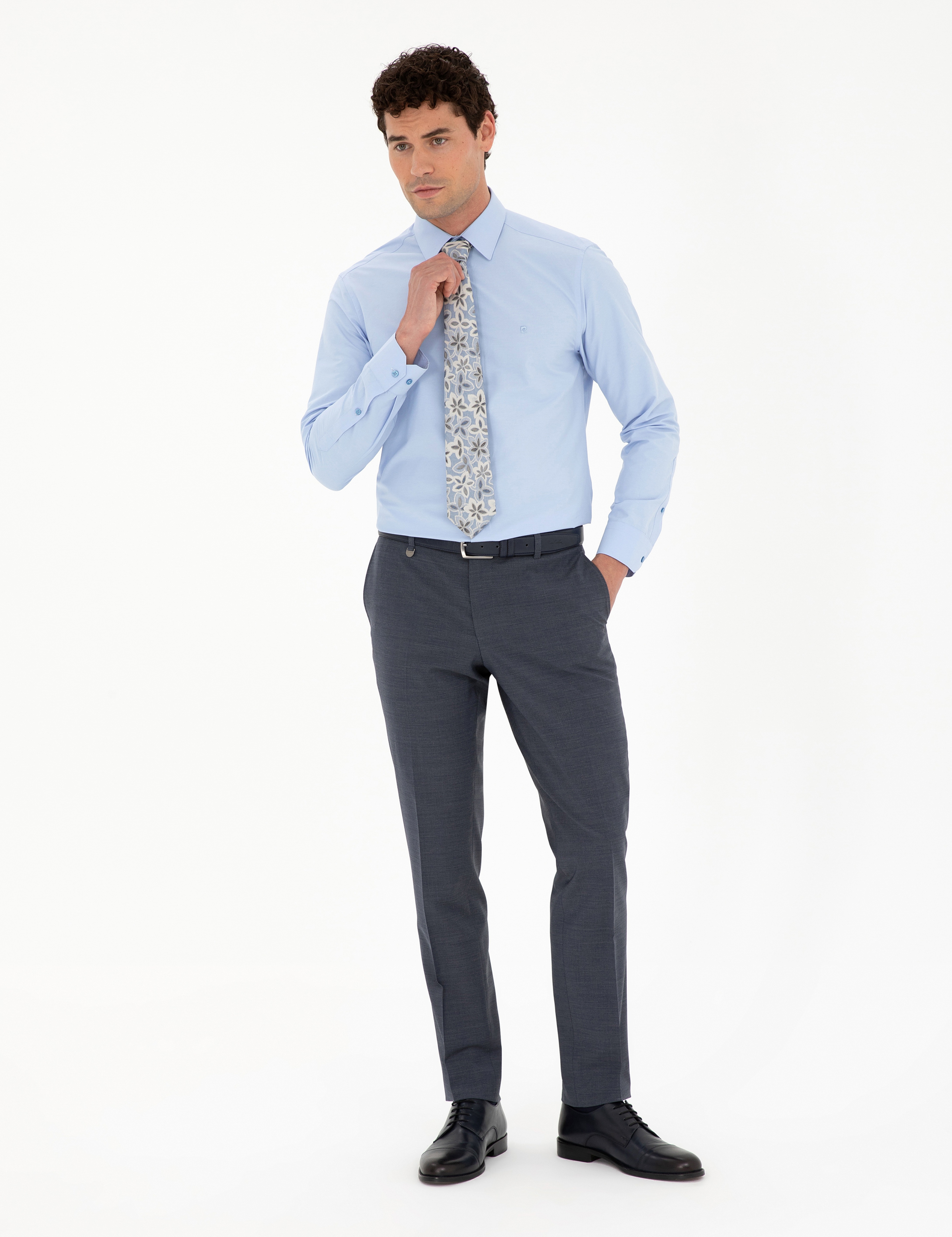 Mavi Regular Fit Uzun Kollu Basic Gömlek - Image 4
