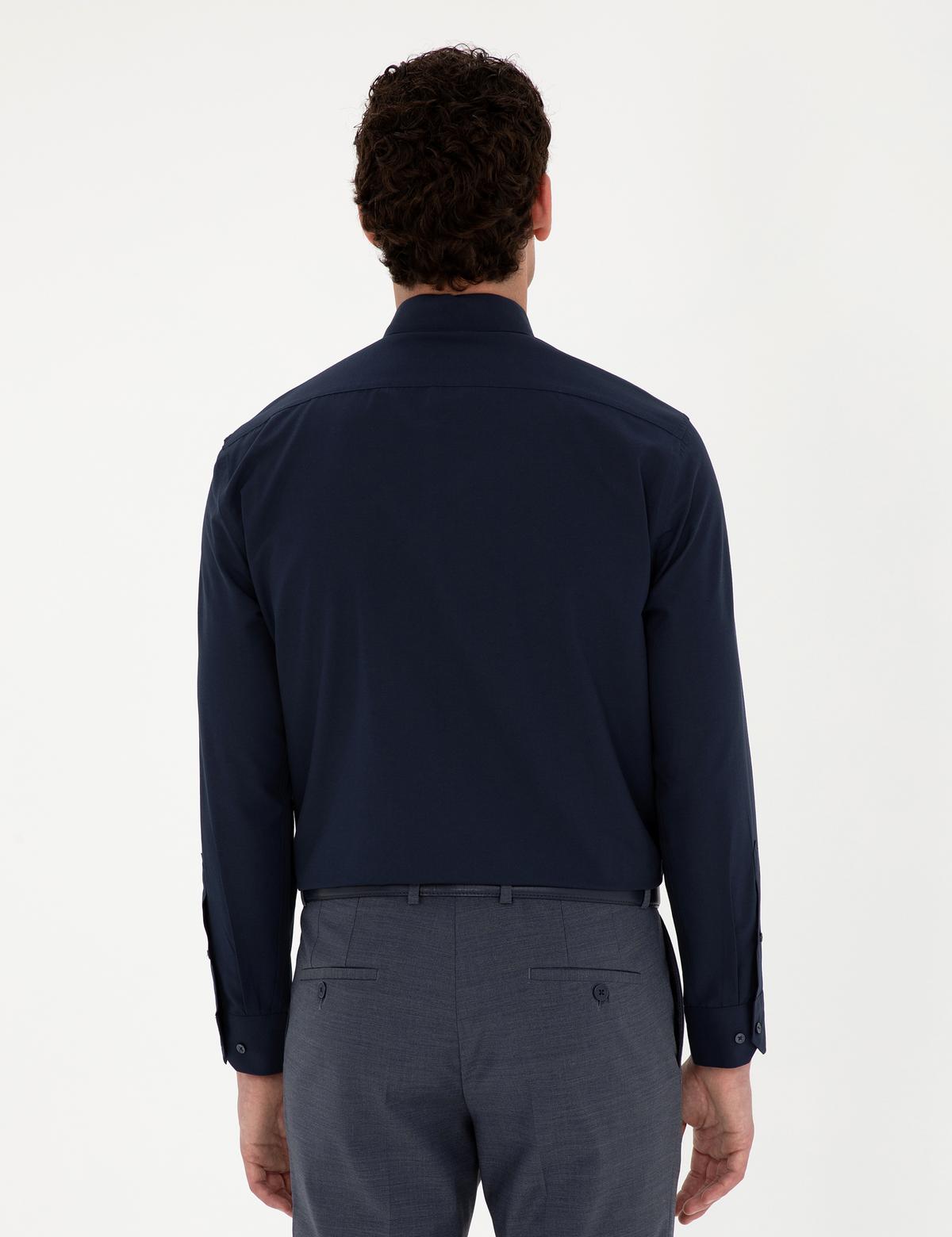 Lacivert Regular Fit Uzun Kollu Basic Gömlek - 50289411033