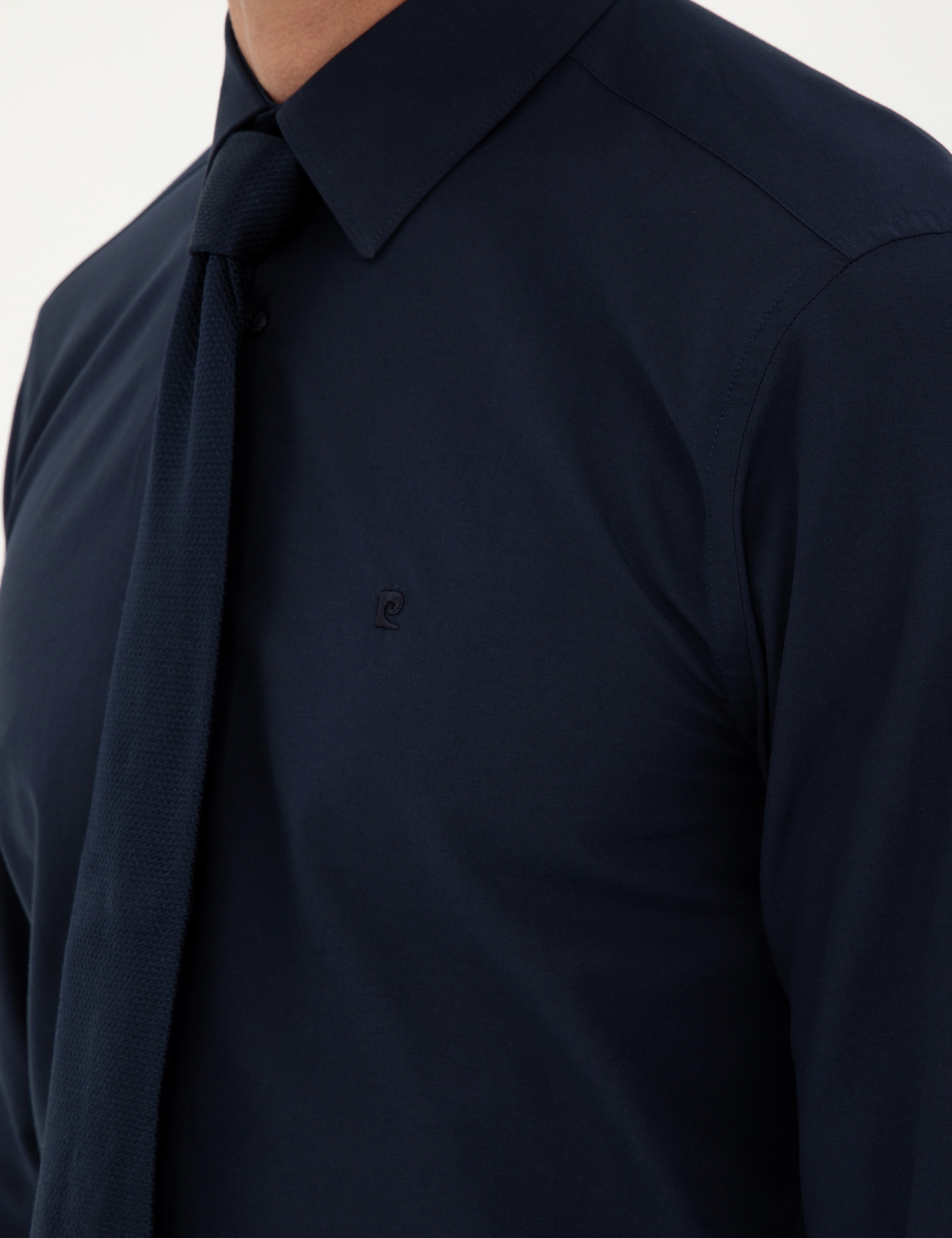 Lacivert Regular Fit Uzun Kollu Basic Gömlek