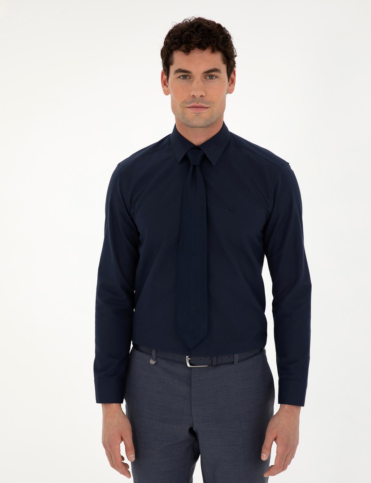 Lacivert Regular Fit Uzun Kollu Basic Gömlek - 50289411033