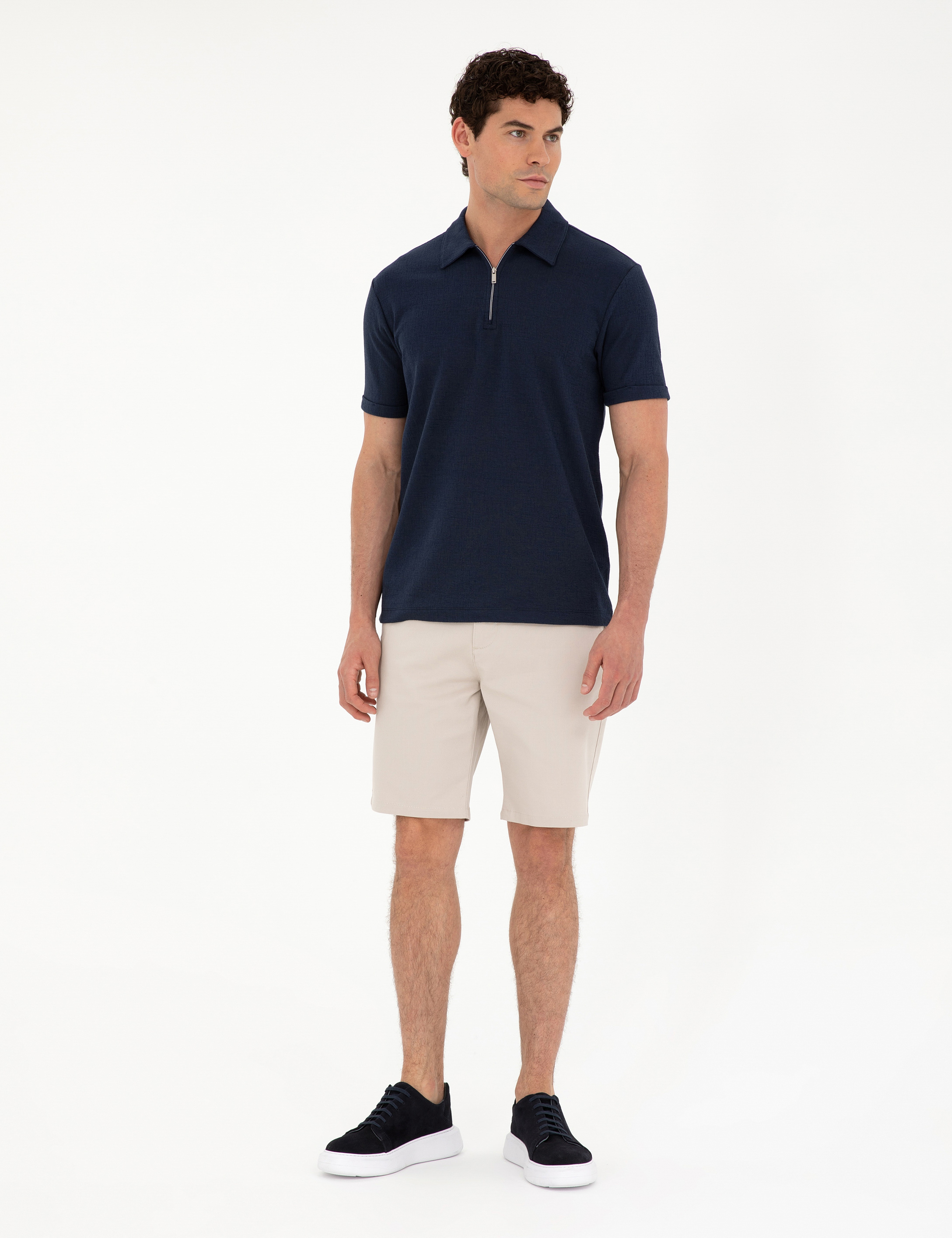 Taş Slim Fit Dokuma Şort - Image 3