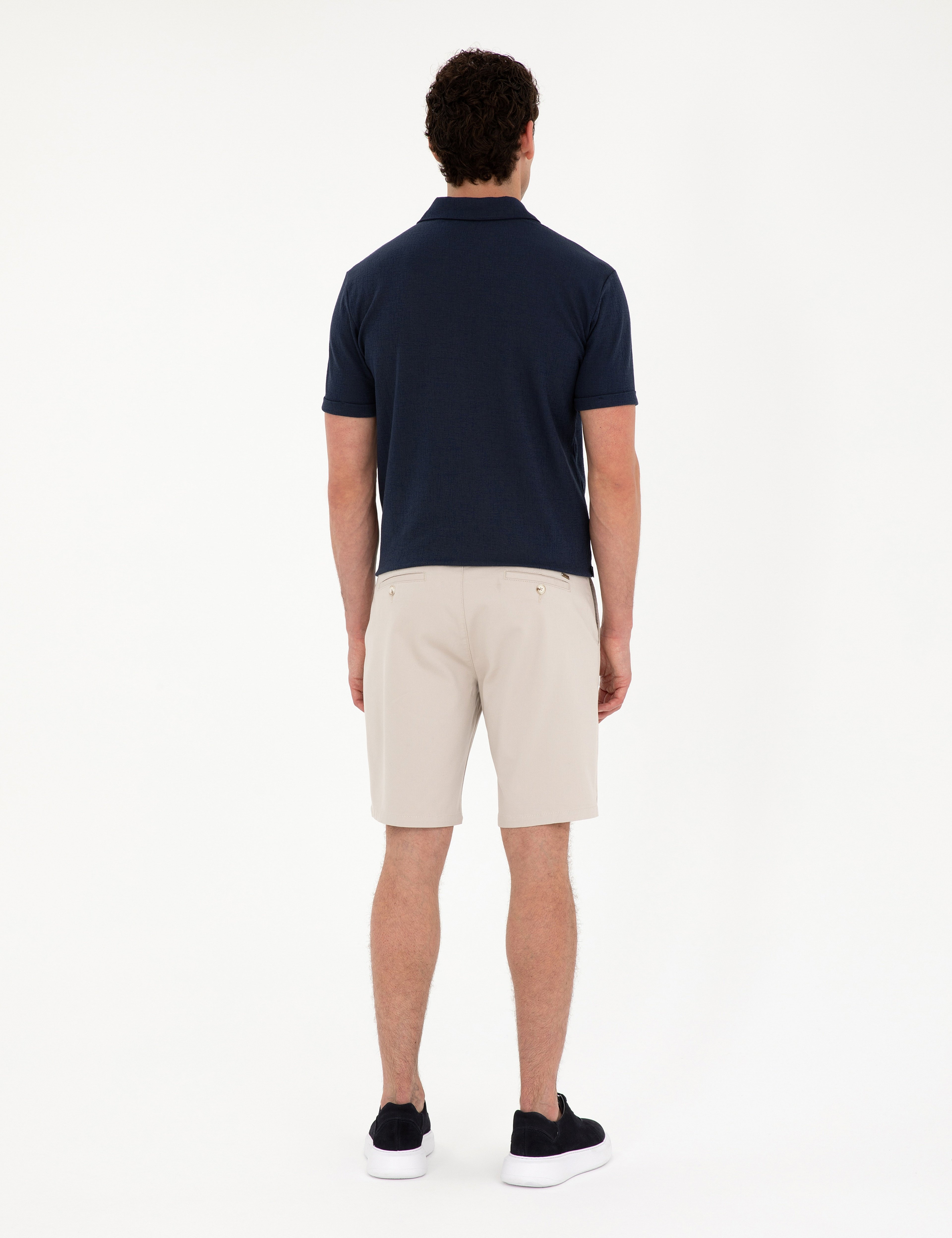 Taş Slim Fit Dokuma Şort - Image 4