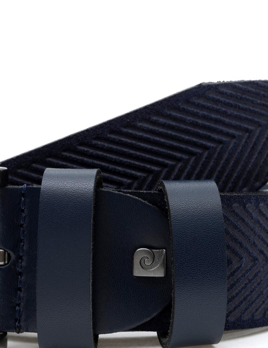 Lacivert Denim %100 Deri Denim Kemer