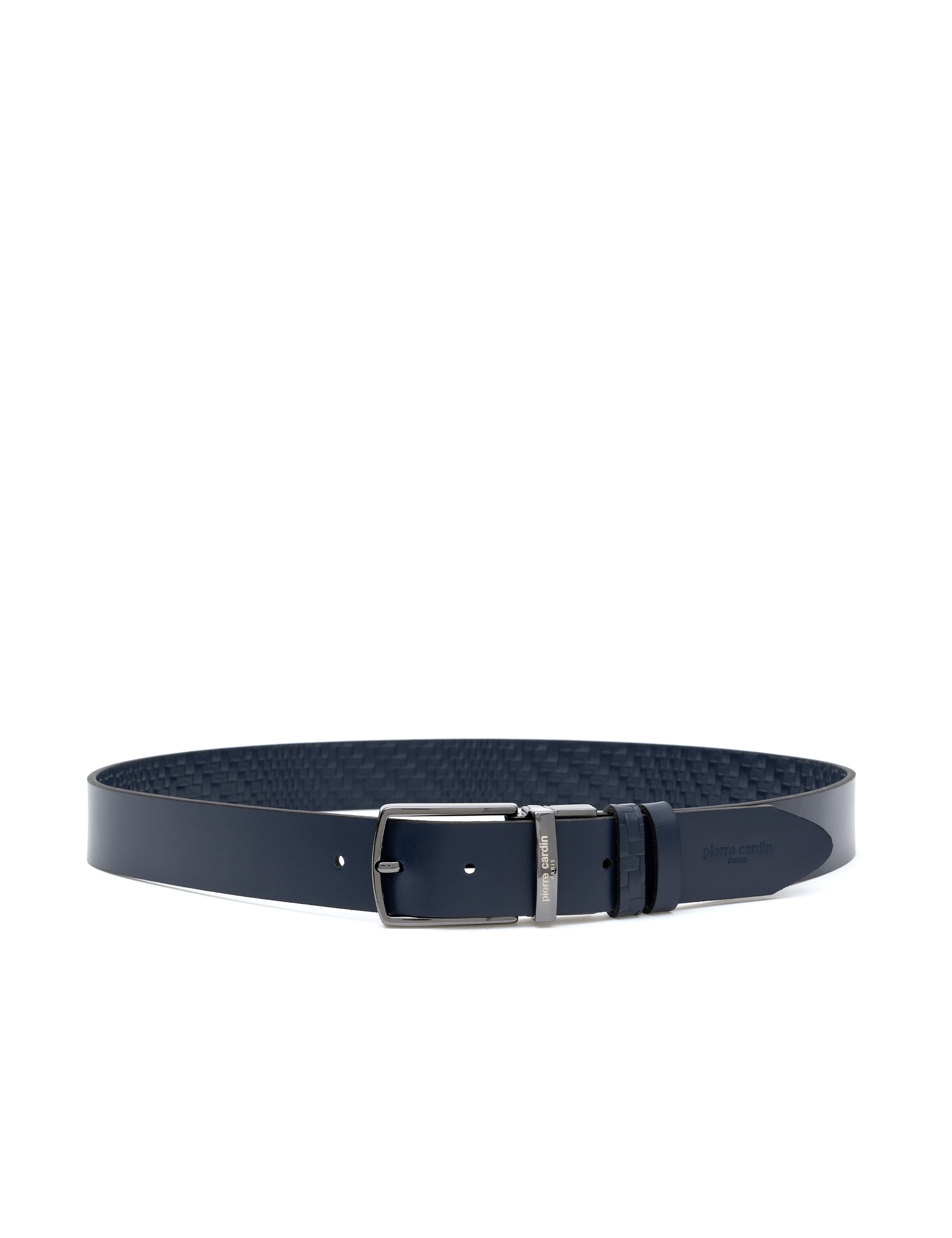 Lacivert Denim %100 Deri Denim Kemer - Image 6