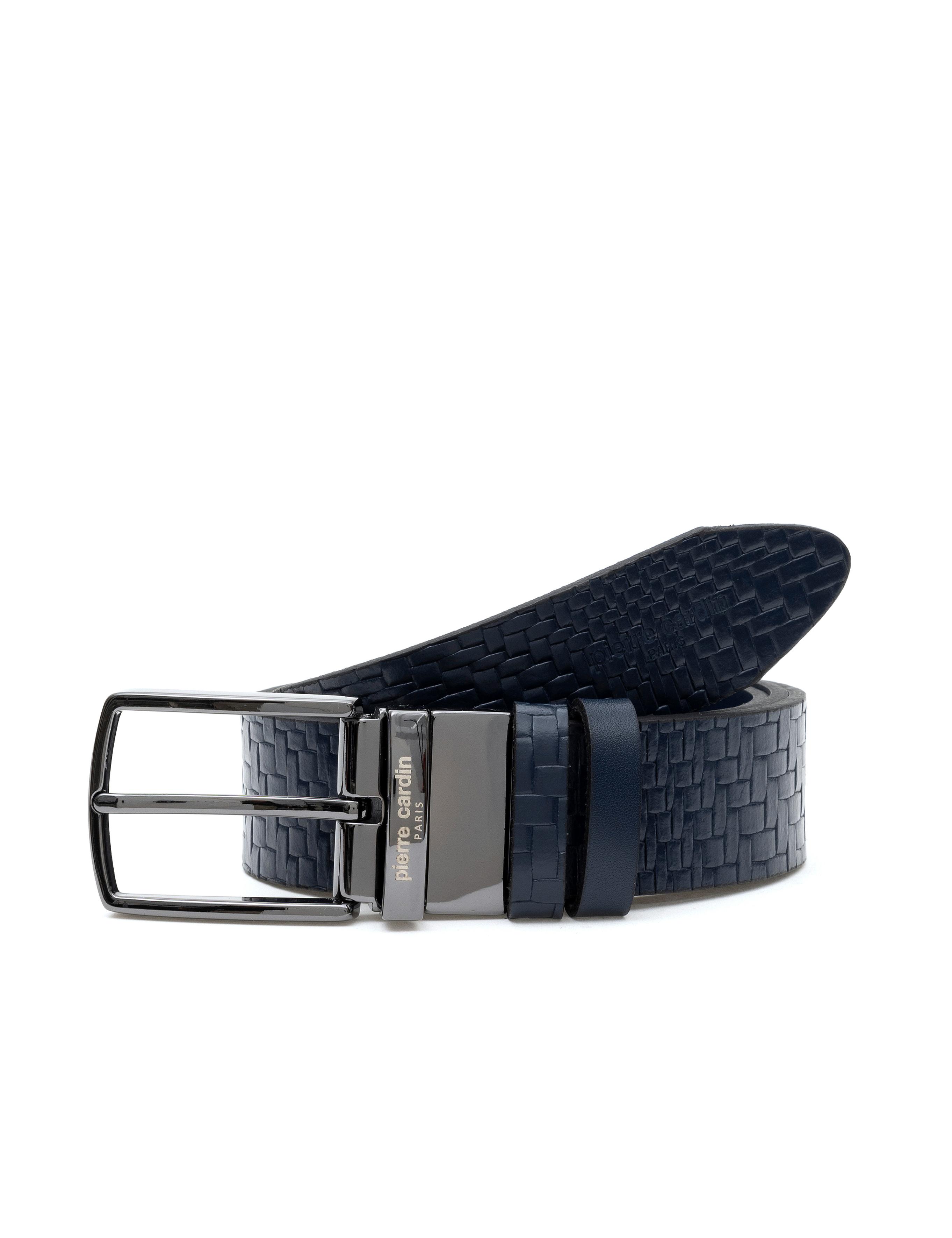 Lacivert Denim %100 Deri Denim Kemer