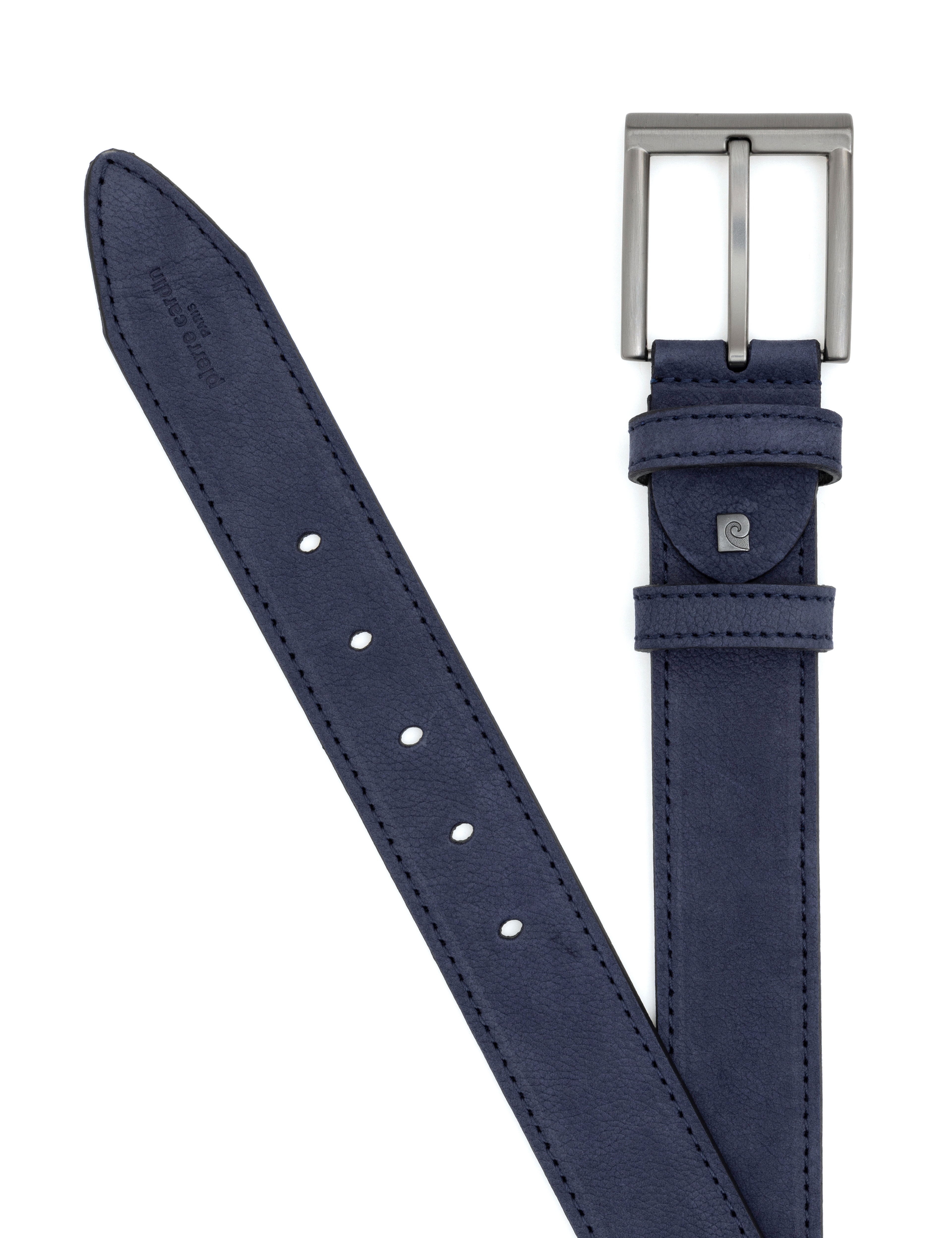 Lacivert Denim %100 Deri Denim Kemer - Image 1