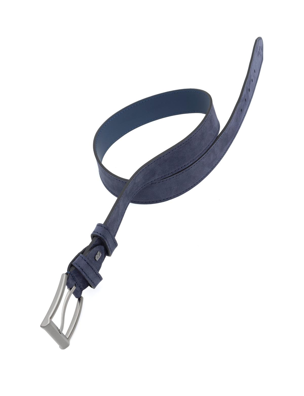 Lacivert Denim %100 Deri Denim Kemer - 50294396007