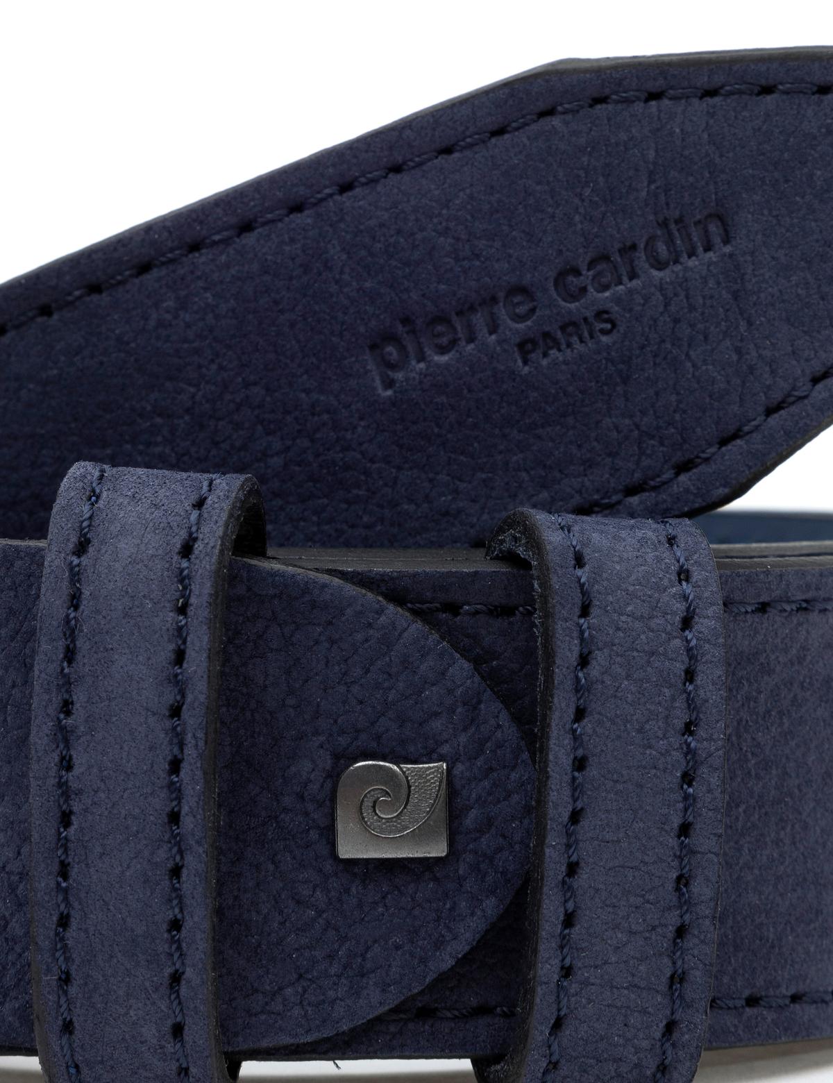 Lacivert Denim %100 Deri Denim Kemer - 50294396007