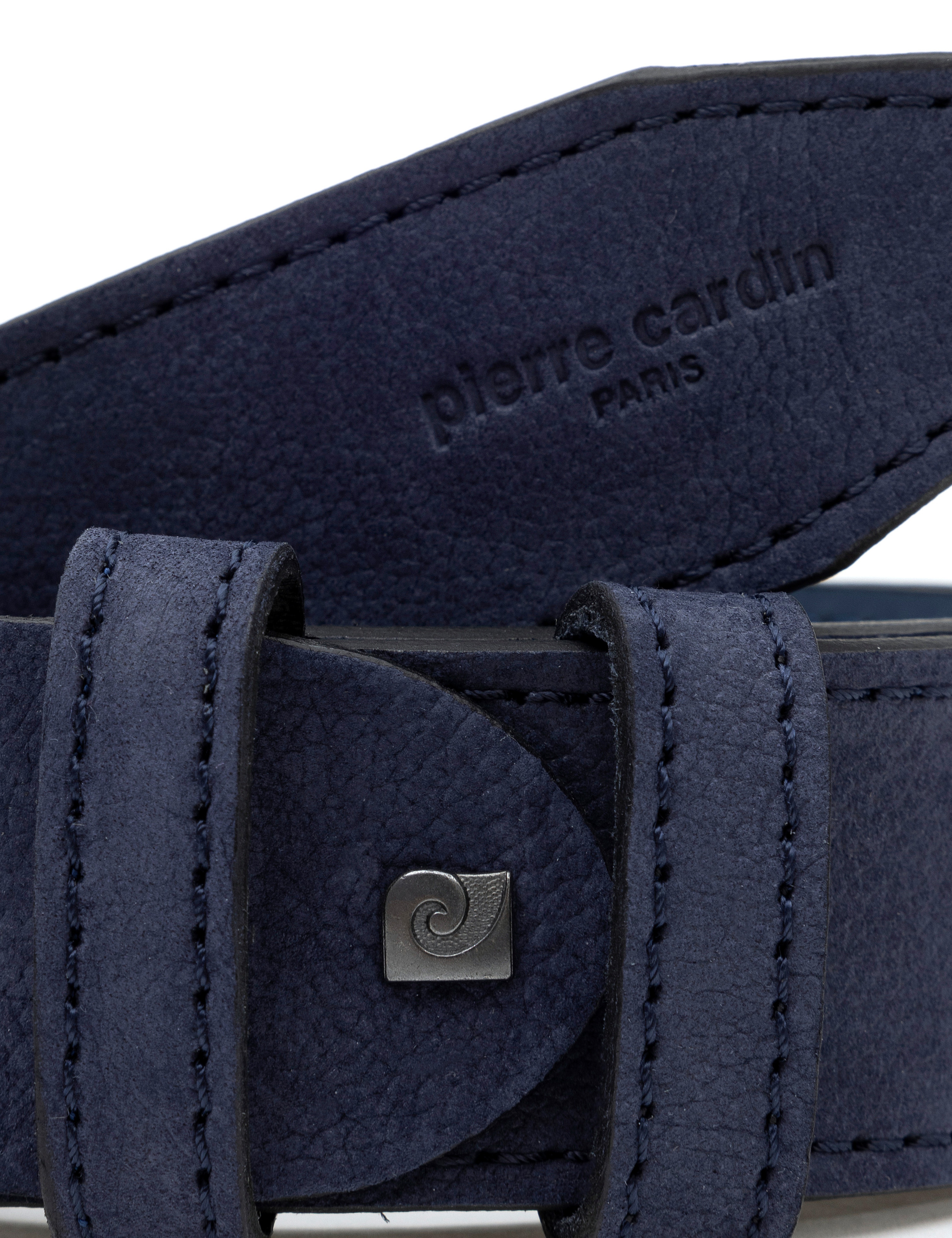 Lacivert Denim %100 Deri Denim Kemer - Image 5