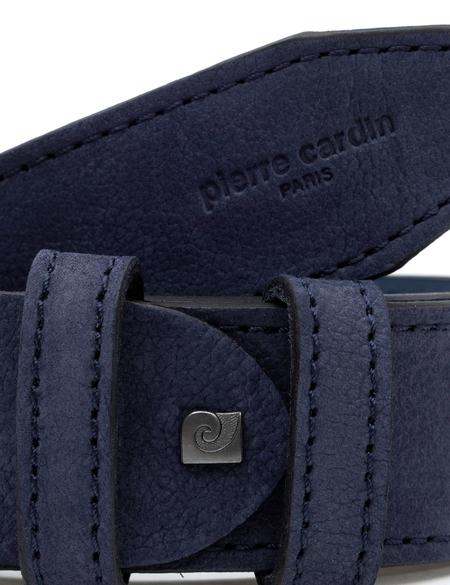 Lacivert Denim %100 Deri Denim Kemer - 50294396007