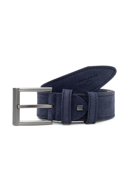 Lacivert Denim %100 Deri Denim Kemer - 50294396007