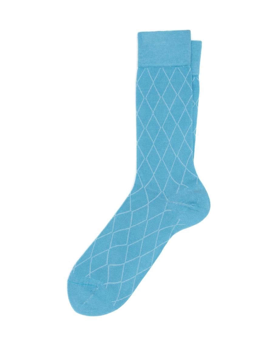 Erkek Bambu Karışımlı Mavi Soket Desenli Çorap