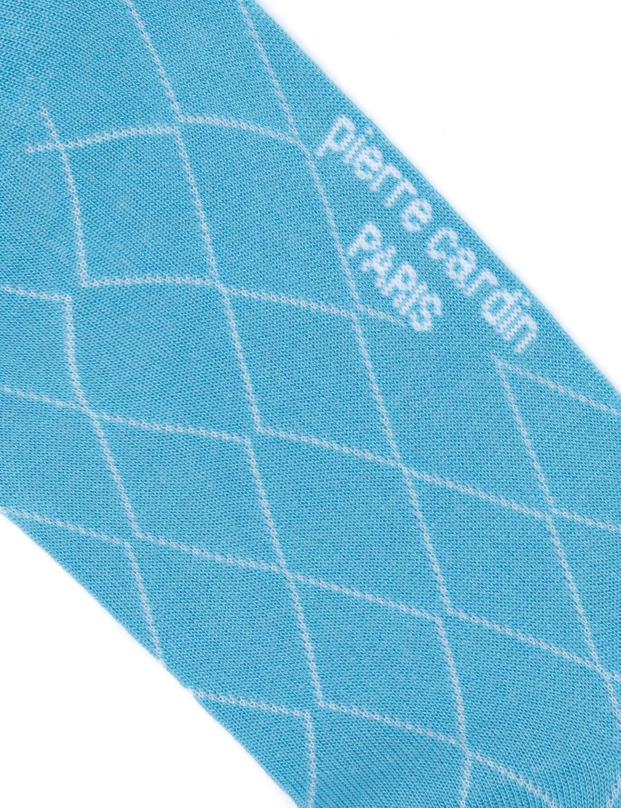 Erkek Bambu Karışımlı Mavi Soket Desenli Çorap