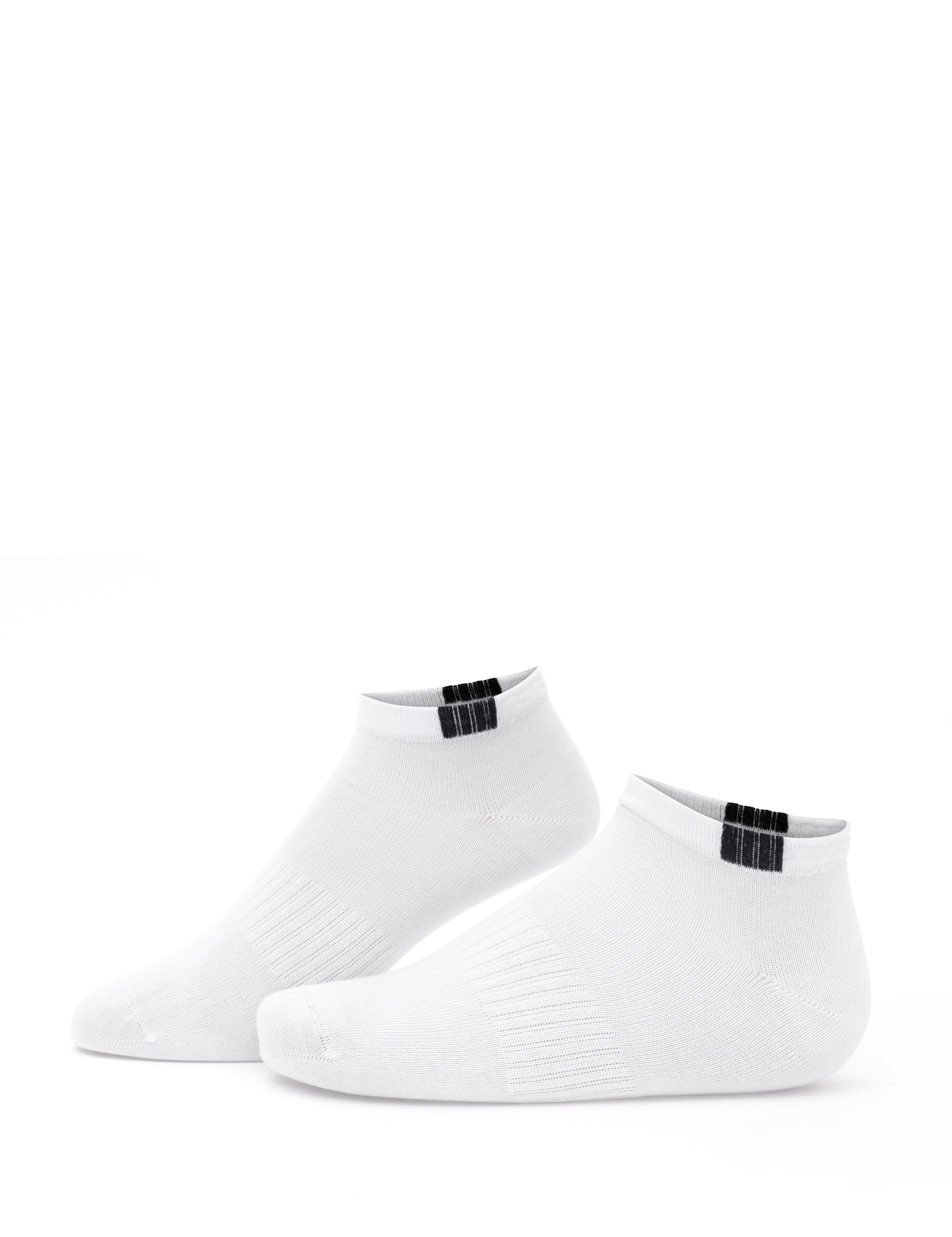 Erkek Pamuk Karışımlı Siyah Patik Desenli Çorap