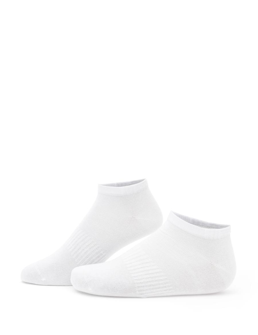 Erkek Pamuk Karışımlı Beyaz Patik Desenli Çorap