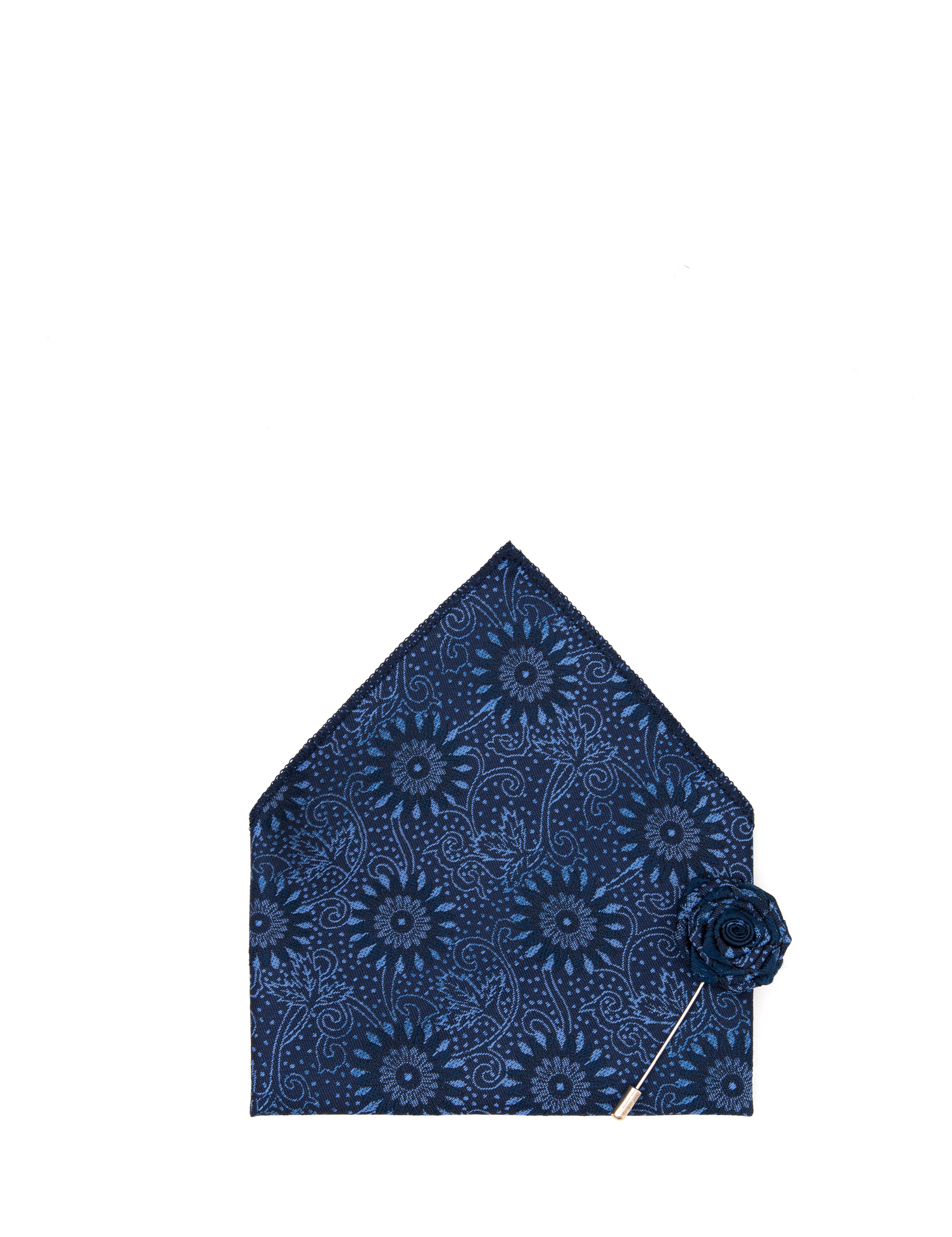 Lacivert 3'lü Kravat-Mendil-Kravat İğnesi Set - Image 6