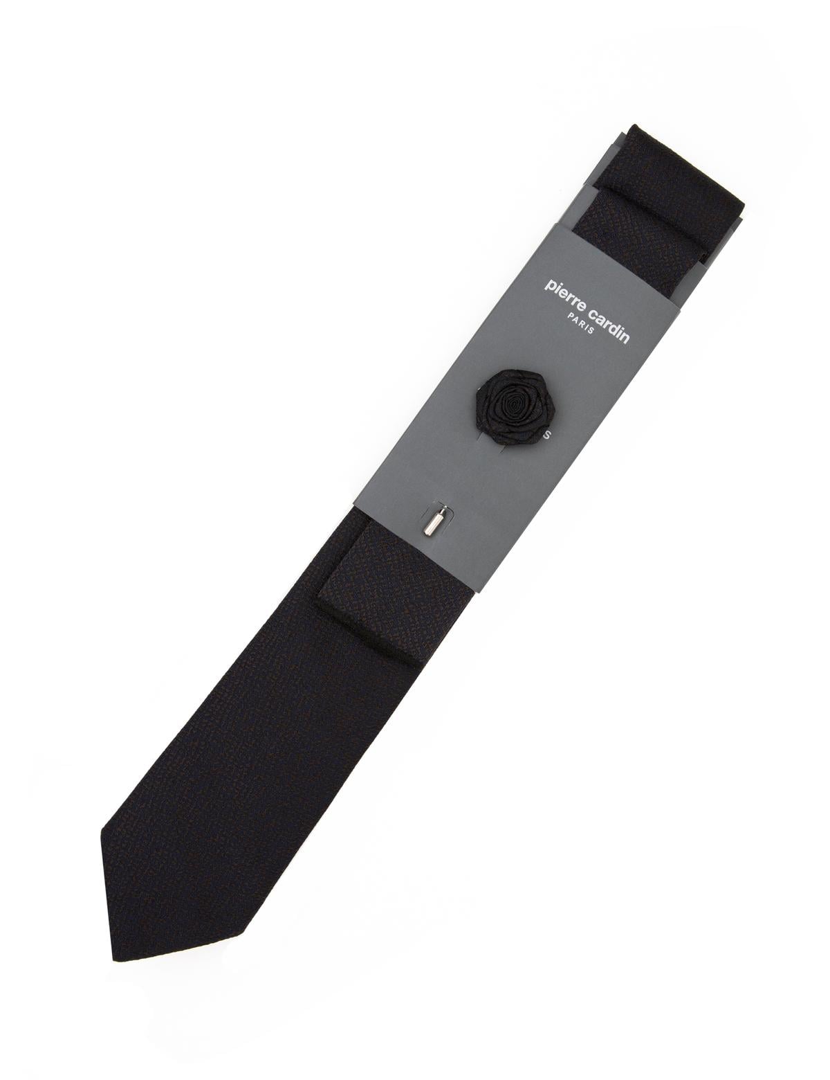 Siyah 3'lü Kravat-Mendil-Kravat İğnesi Set - 50295430001