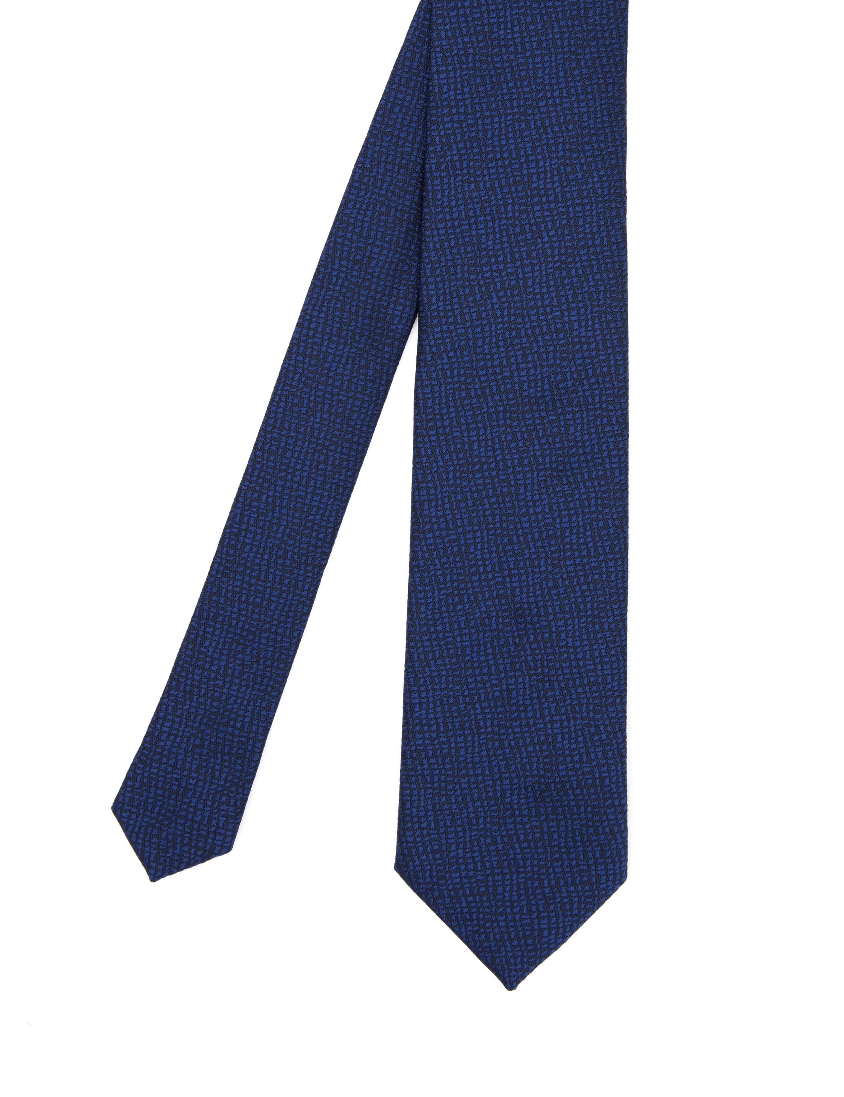 Mavi 3'lü Kravat-Mendil-Kravat İğnesi Set