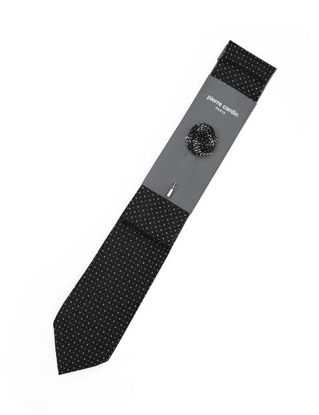 Siyah 3'lü Kravat-Mendil-Kravat İğnesi Set - 50295432001