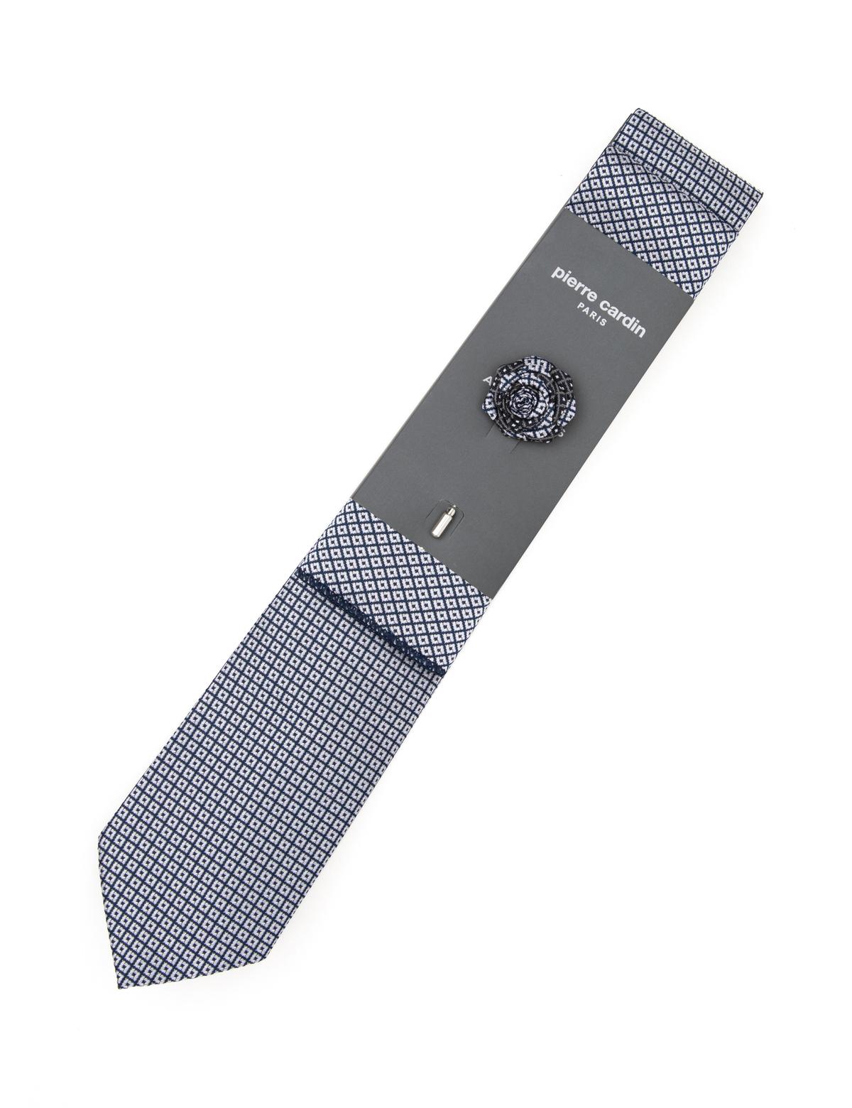 Siyah 3'lü Kravat-Mendil-Kravat İğnesi Set - 50295452001