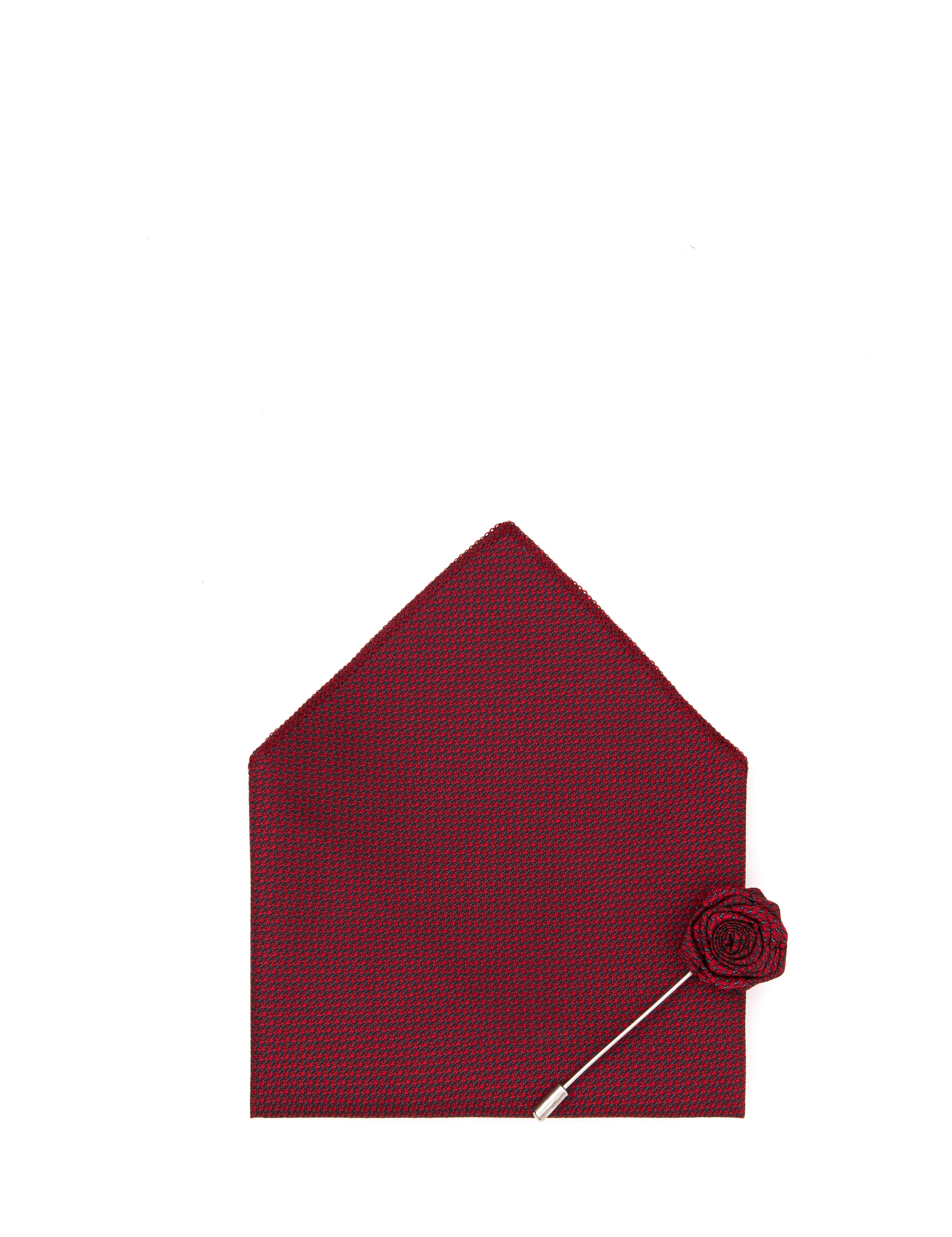 Bordo 3'lü Kravat-Mendil-Kravat İğnesi Set - Image 6
