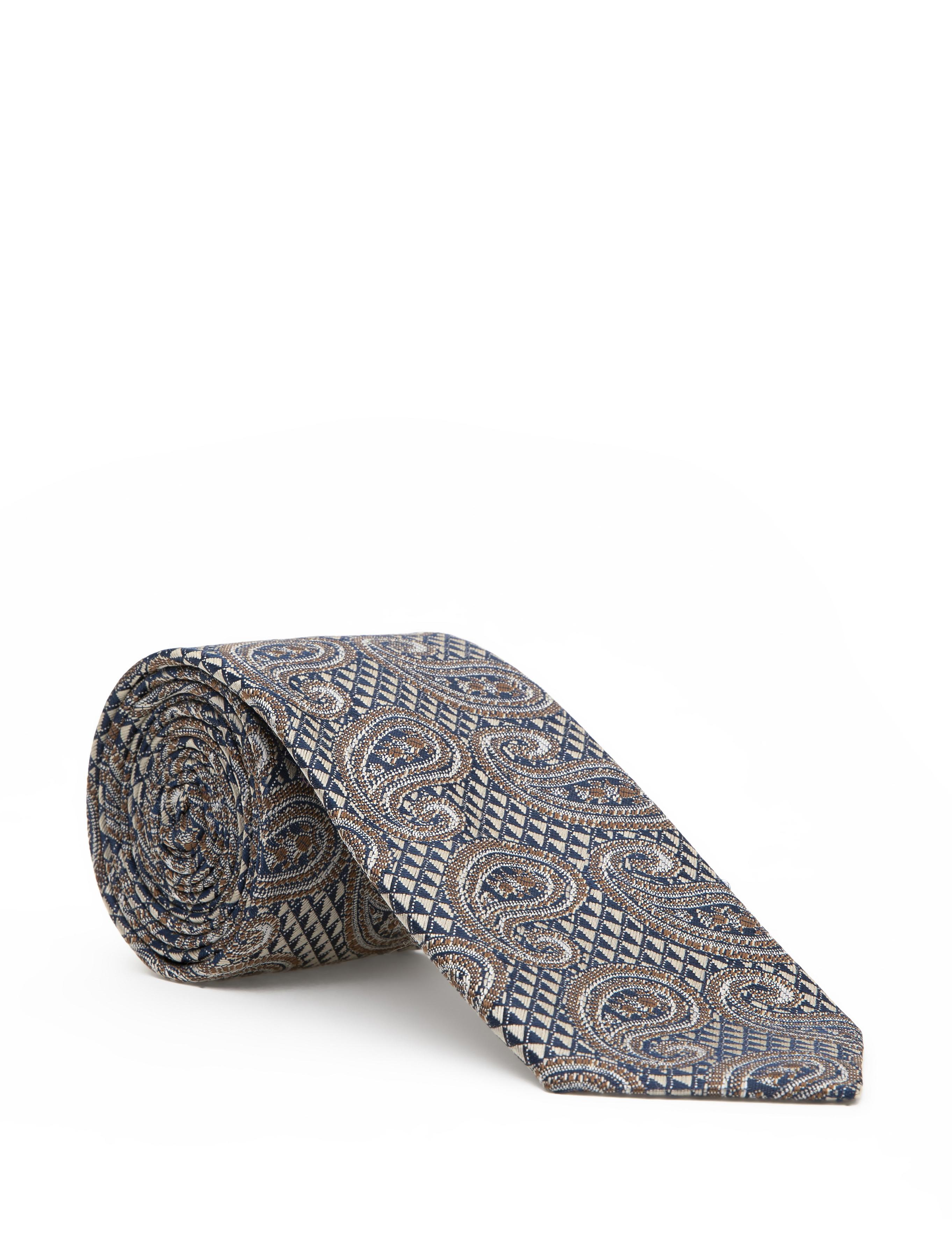 Kahverengi 3'lü Kravat-Mendil-Kravat İğnesi Set