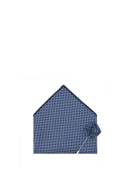 Mavi 3'lü Kravat-Mendil-Kravat İğnesi Set - 50295458001