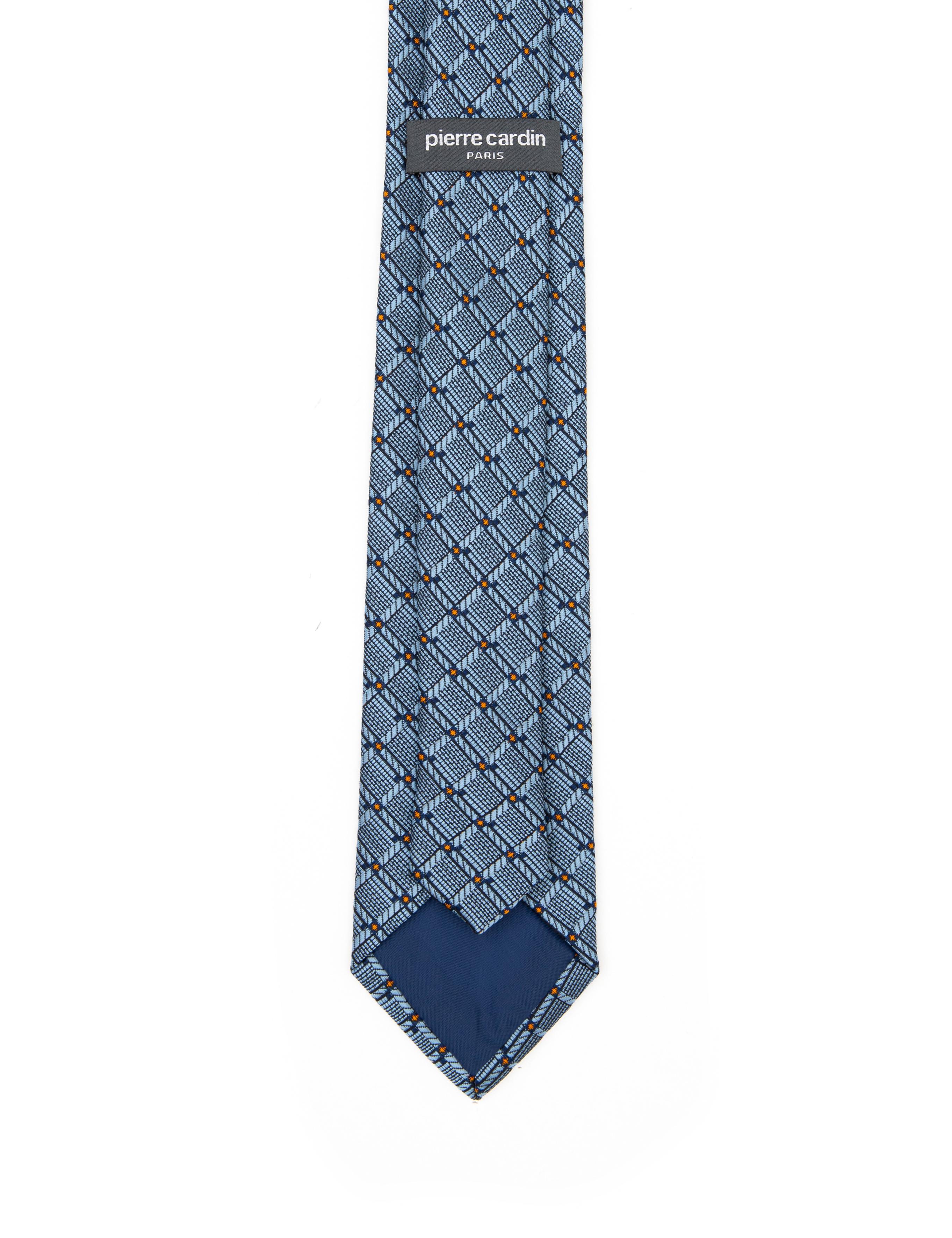 Mavi 3'lü Kravat-Mendil-Kravat İğnesi Set